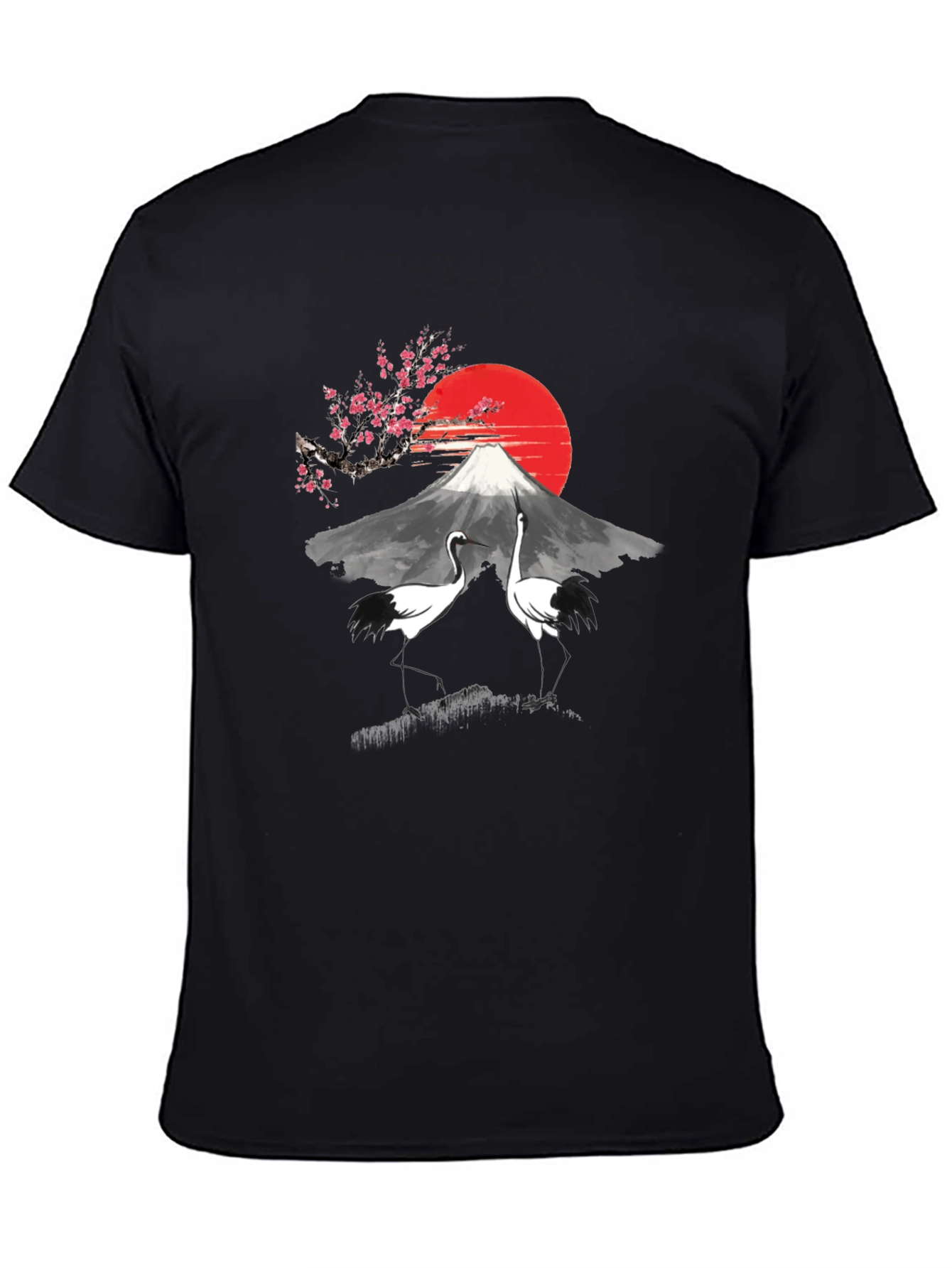 Mount Fuji Crane Graphic Tee