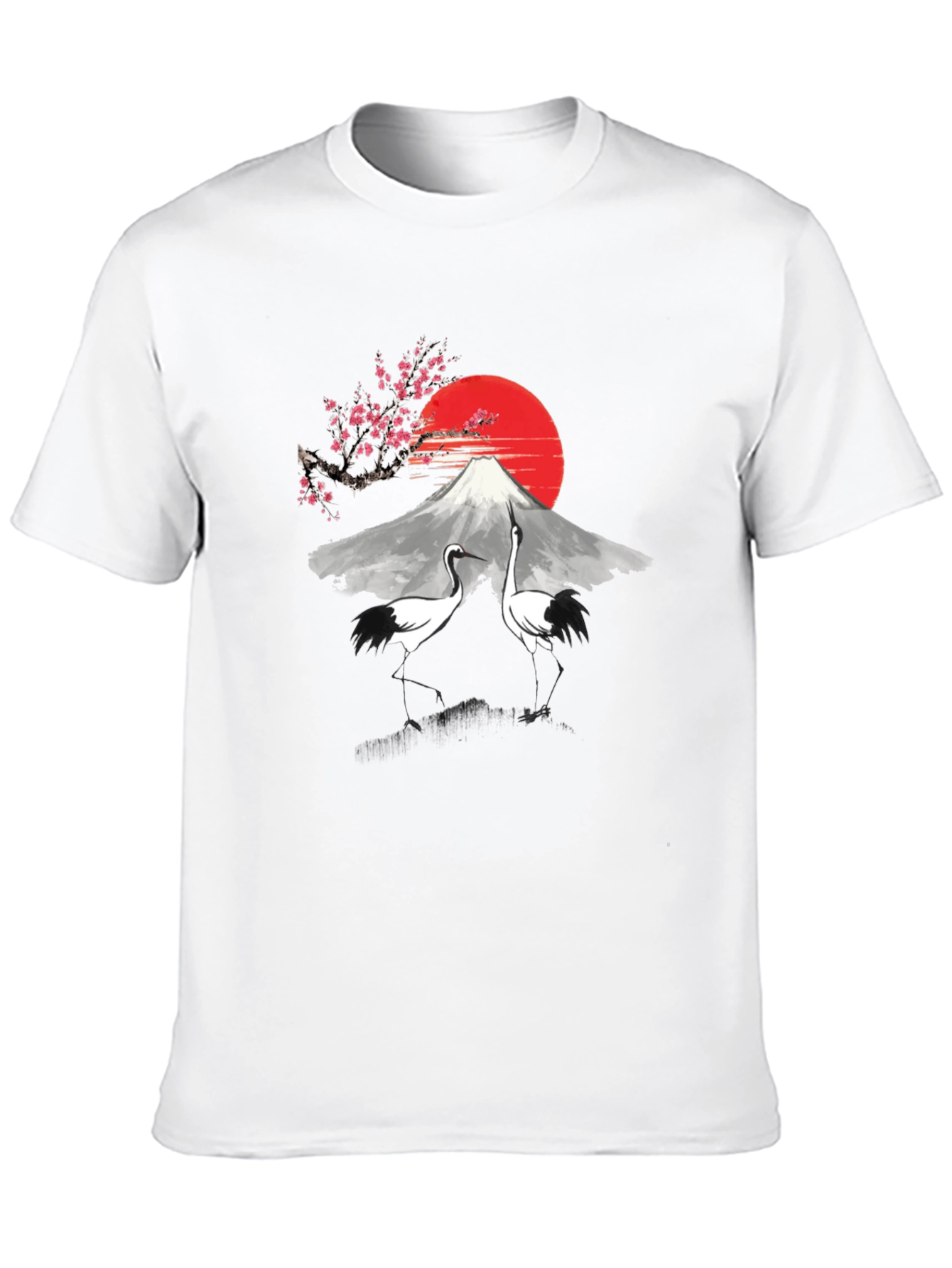 Mount Fuji Crane Graphic Tee