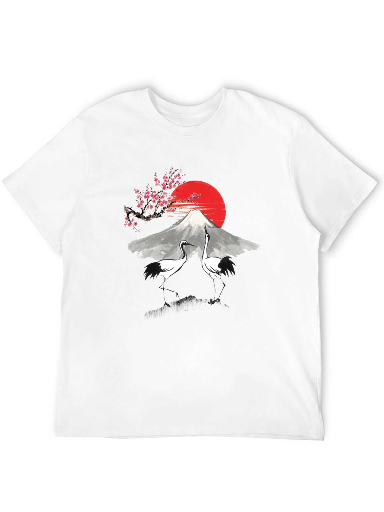 Mount Fuji Crane Graphic Tee