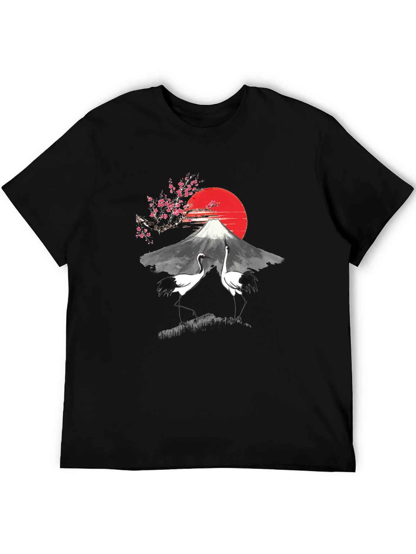 Mount Fuji Crane Graphic Tee