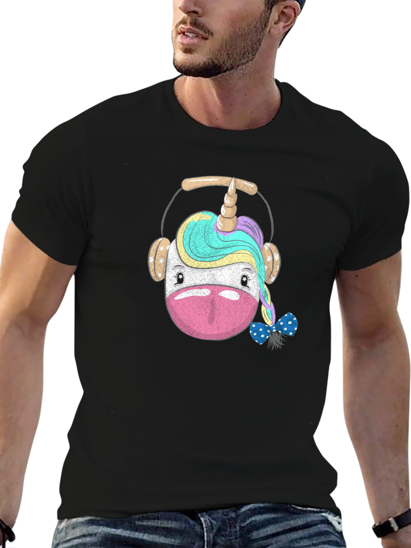 Unicorn Headphone Graphic T-Shirt