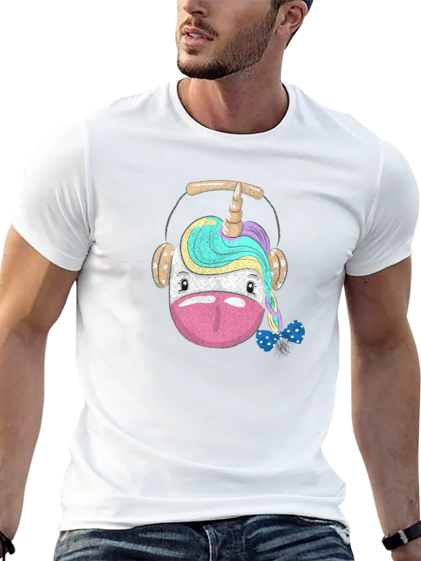 Unicorn Headphone Graphic T-Shirt