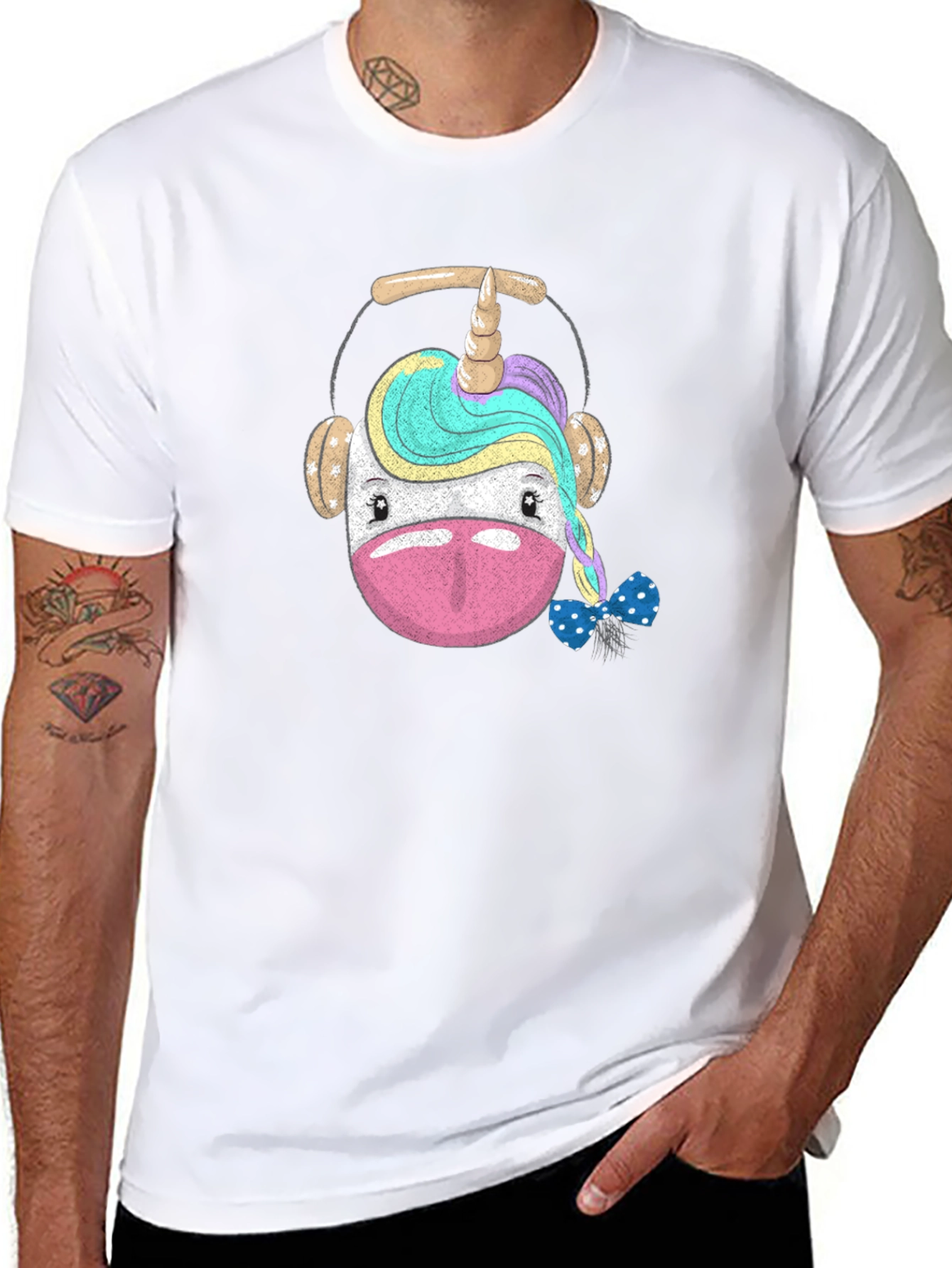 Unicorn Headphone Graphic T-Shirt