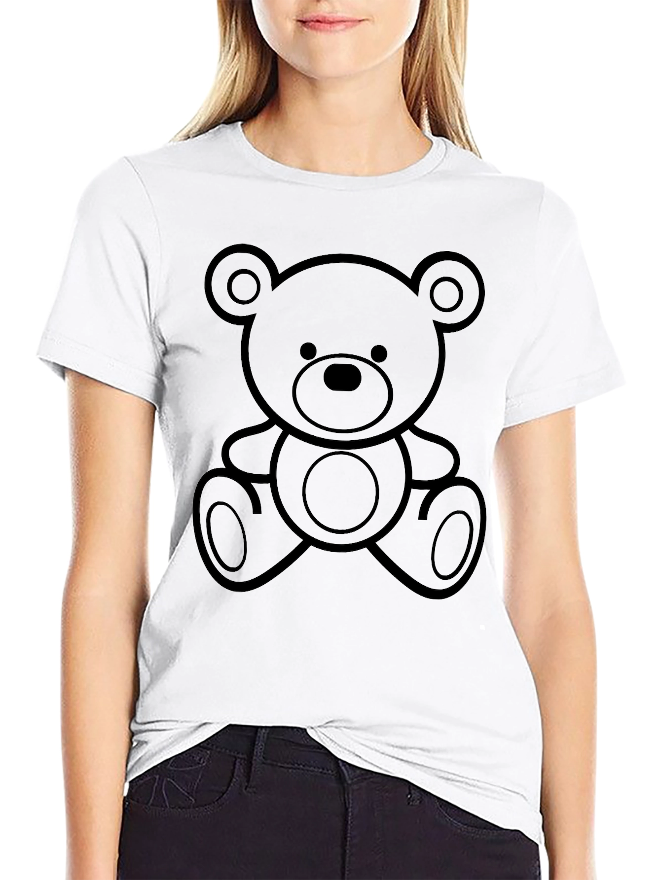 Teddy Bear Graphic Black T-Shirt