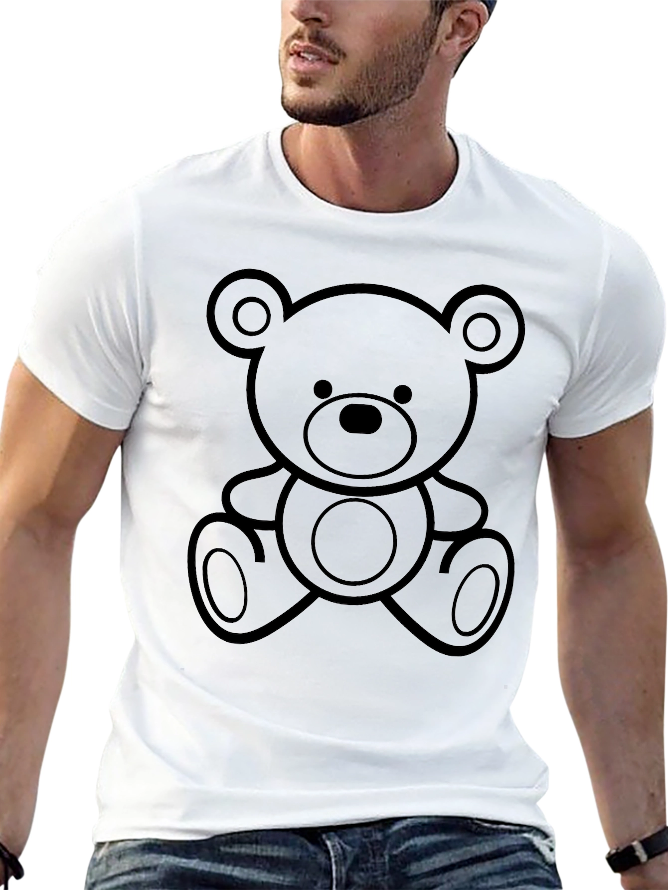 Teddy Bear Graphic Black T-Shirt