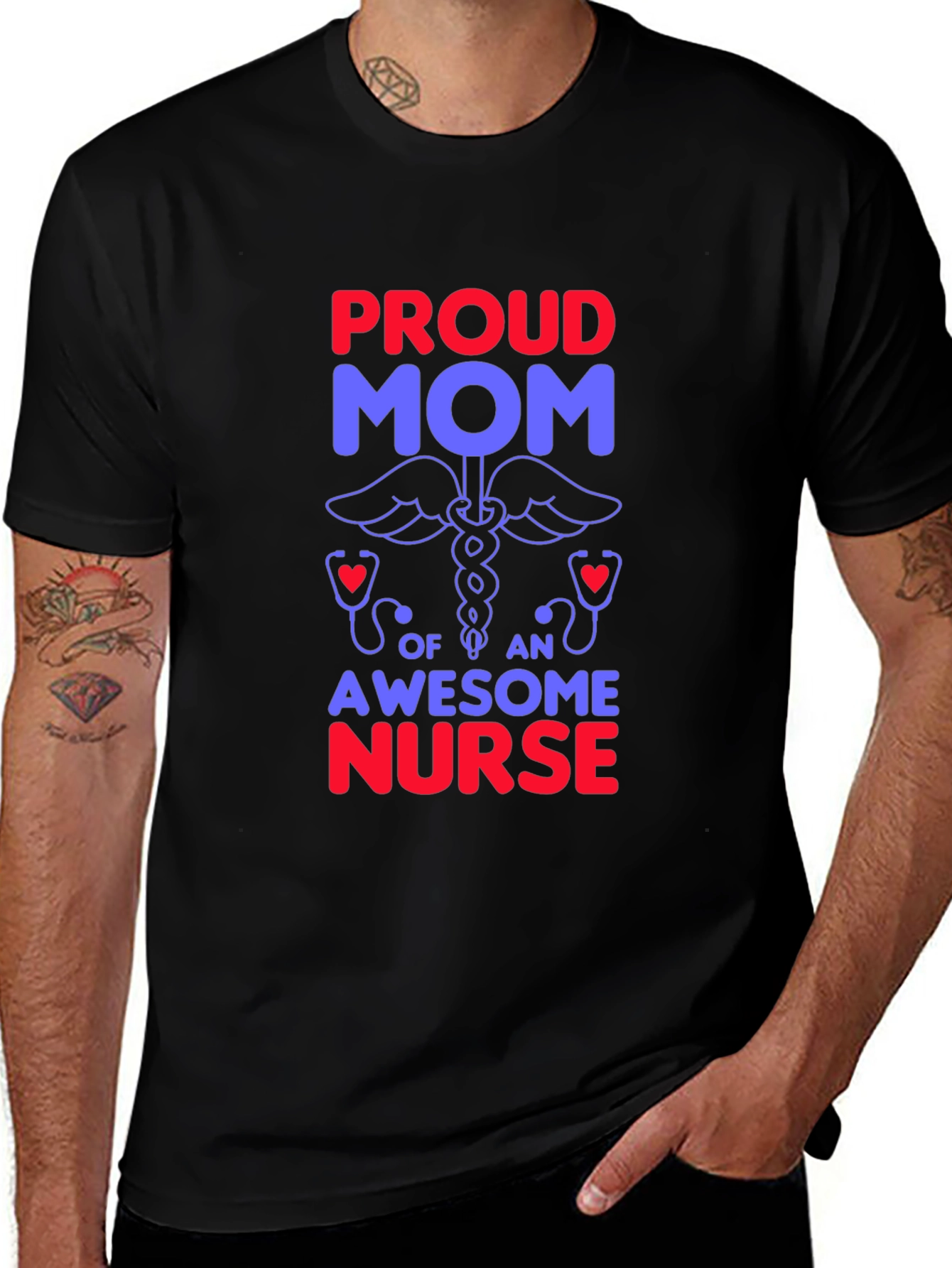 Proud Mom of an Awesome Nurse Graphic T-Shirt