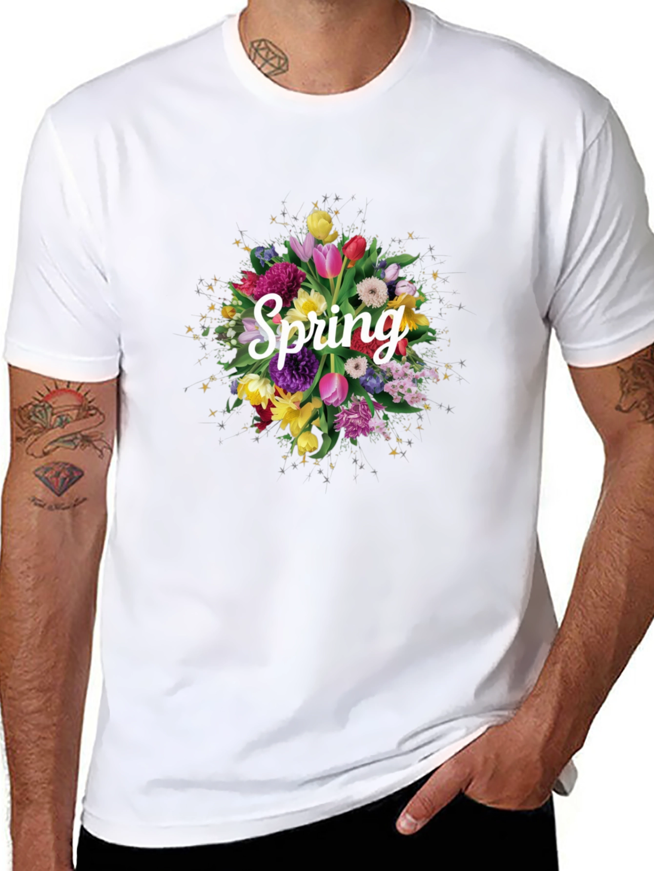 Floral Spring T-Shirt - Black