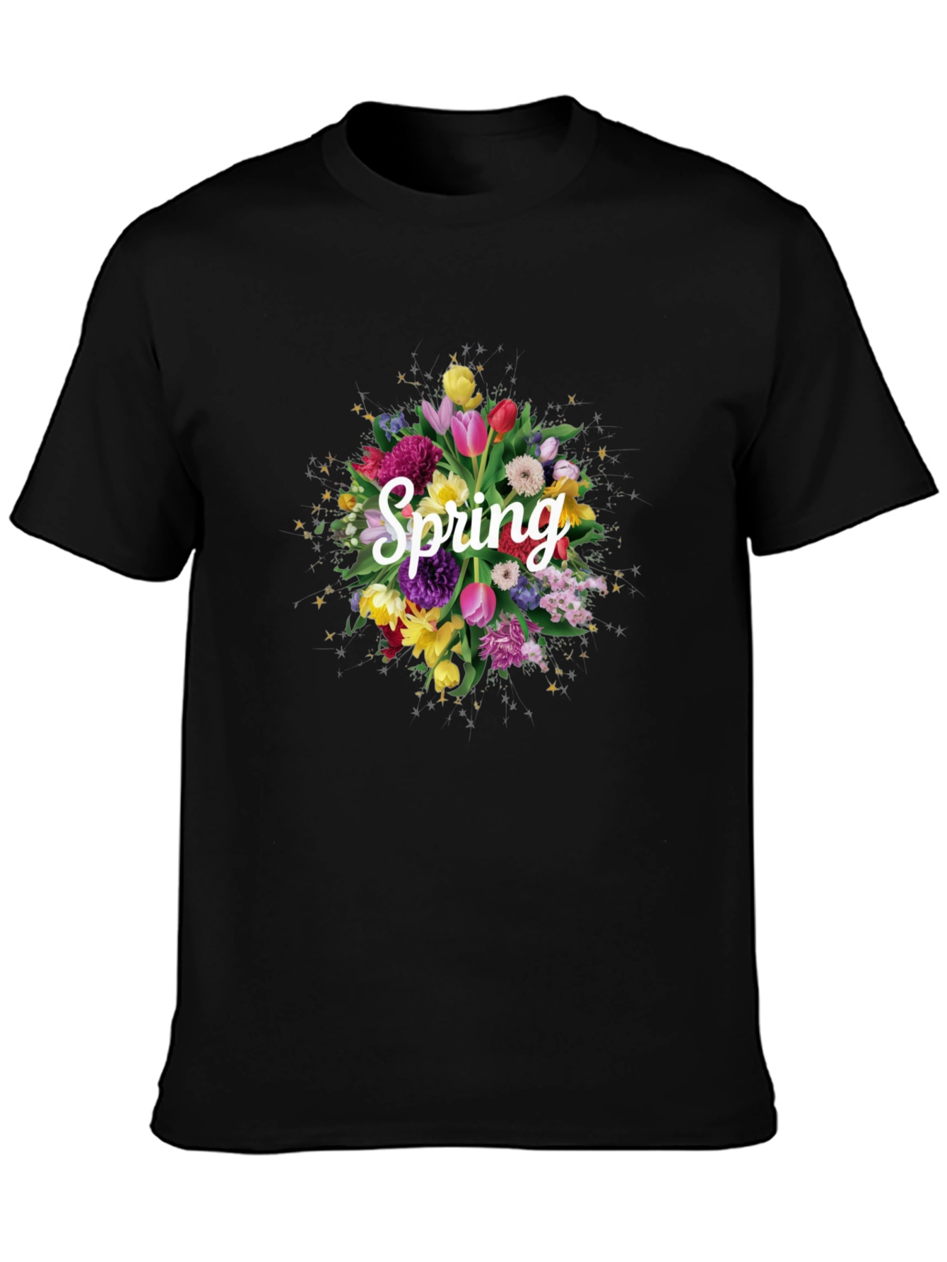 Floral Spring T-Shirt - Black