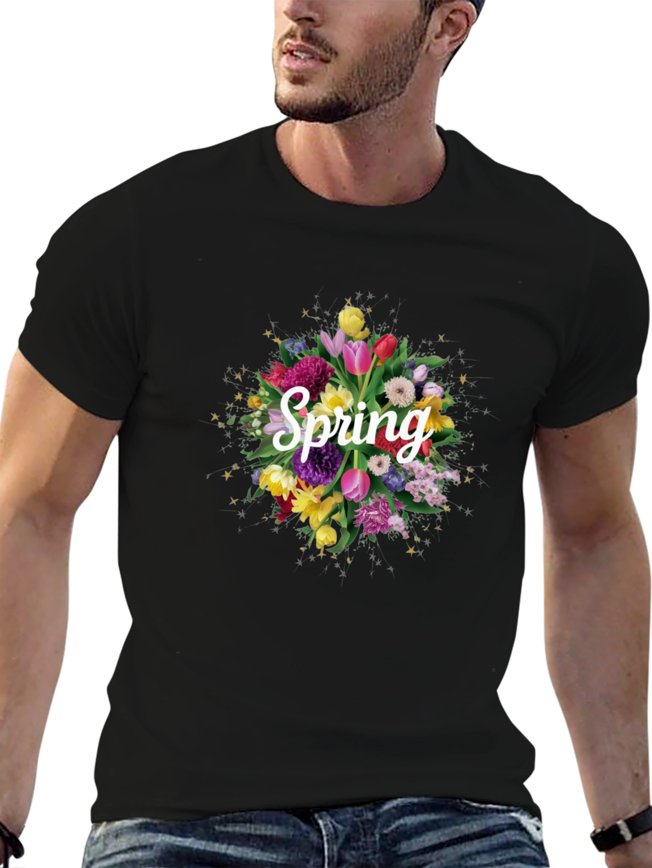 Floral Spring T-Shirt - Black