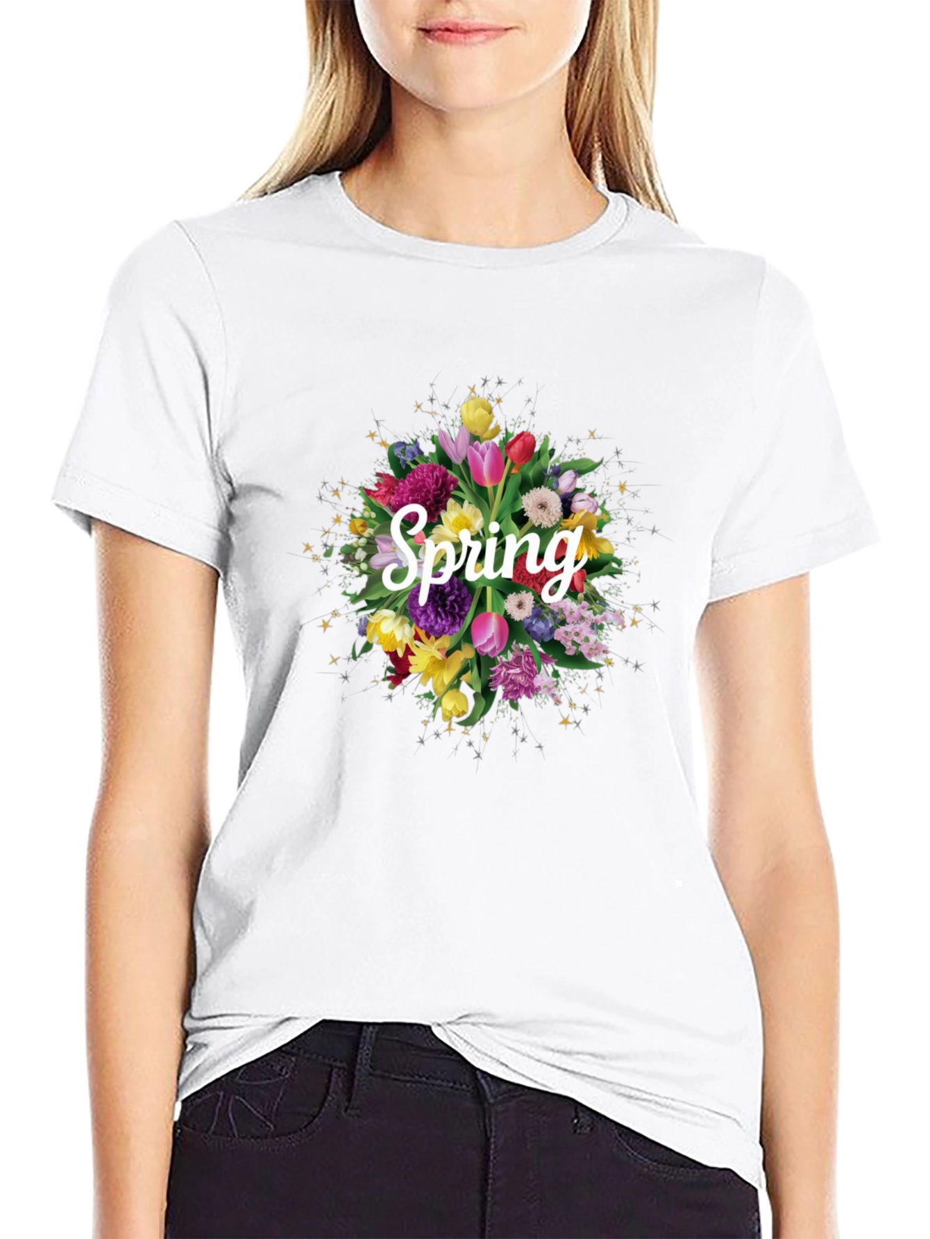 Floral Spring T-Shirt - Black