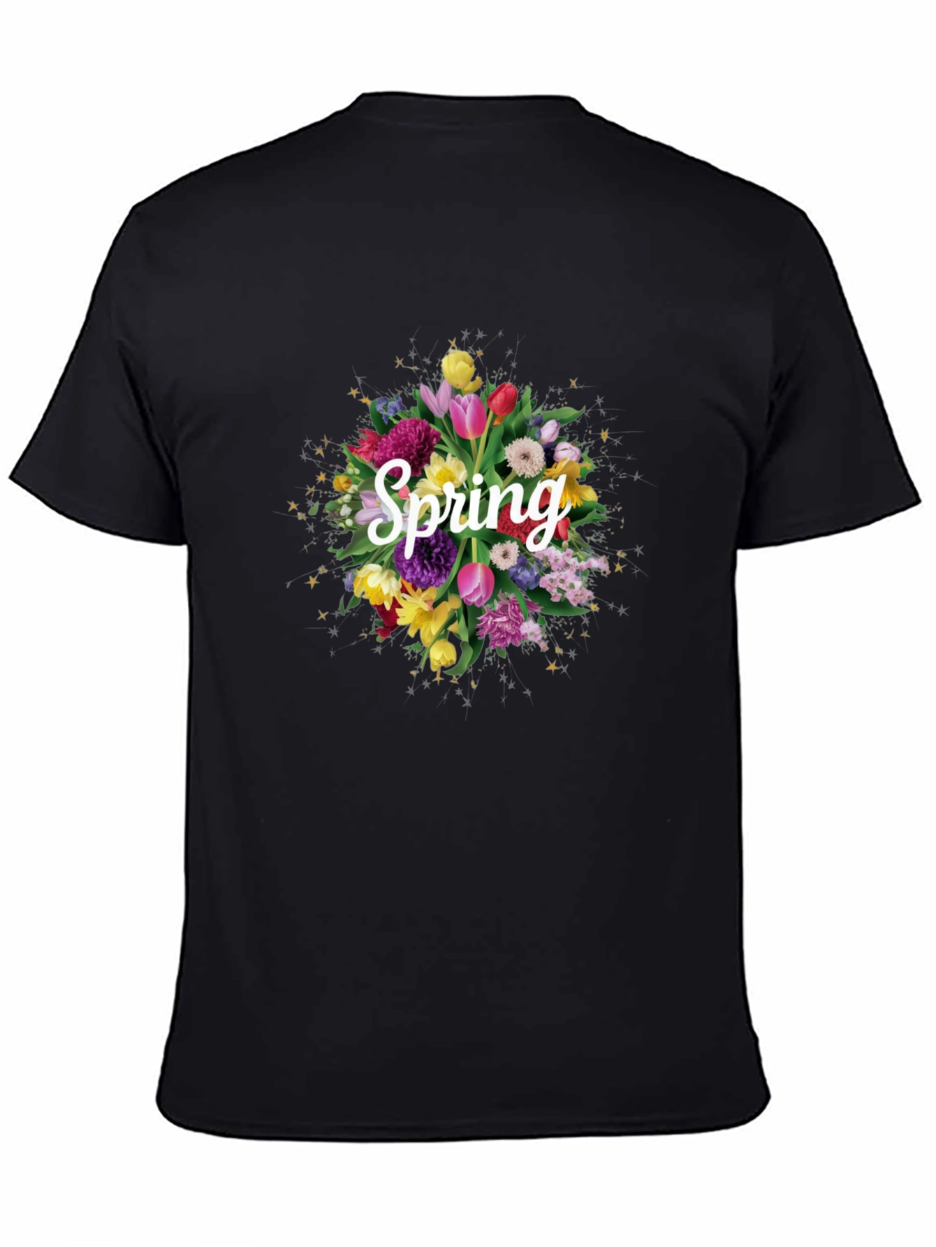 Floral Spring T-Shirt - Black
