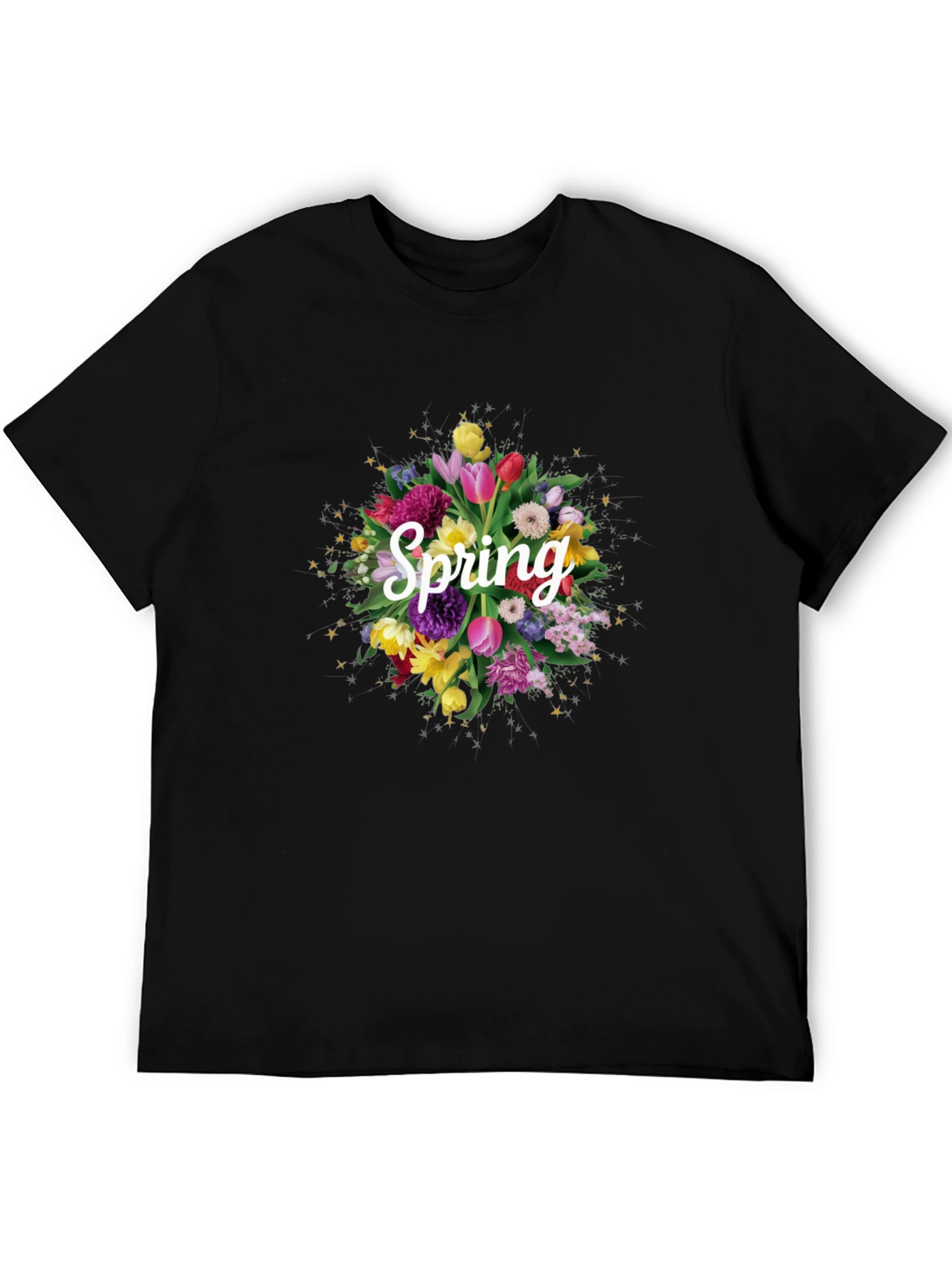 Floral Spring T-Shirt - Black