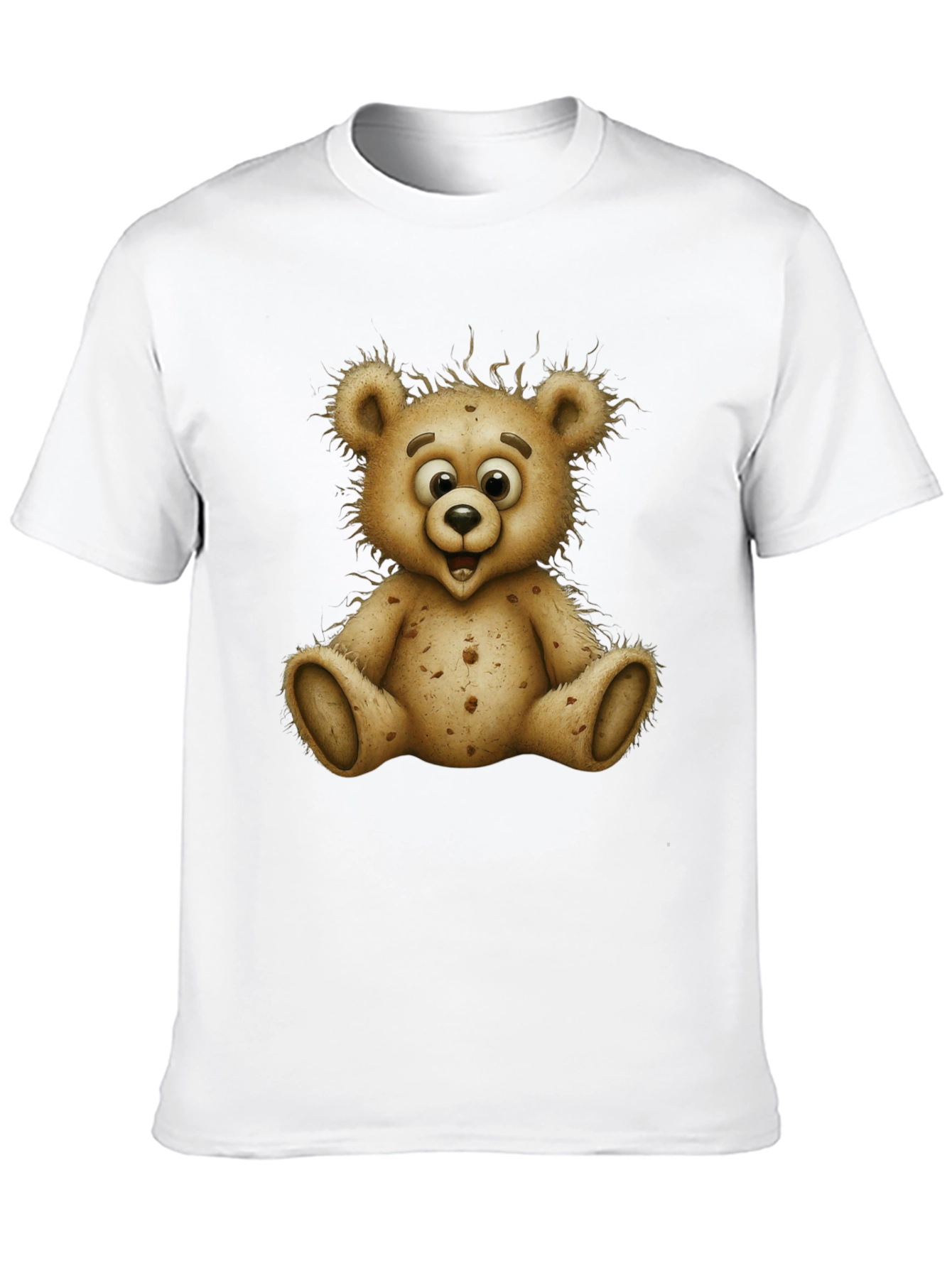 Cute Cartoon Bear Graphic Black T-Shirt