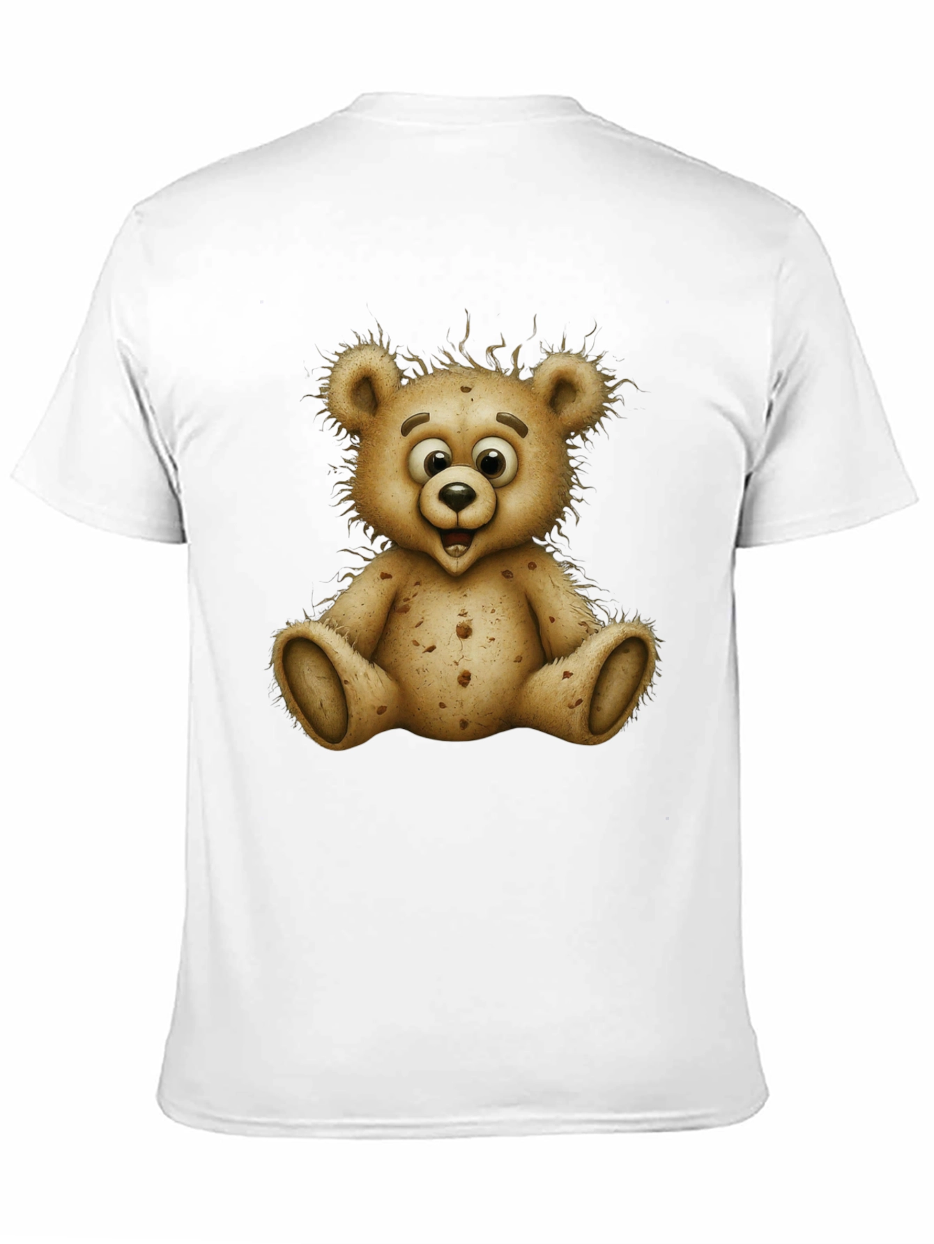 Cute Cartoon Bear Graphic Black T-Shirt