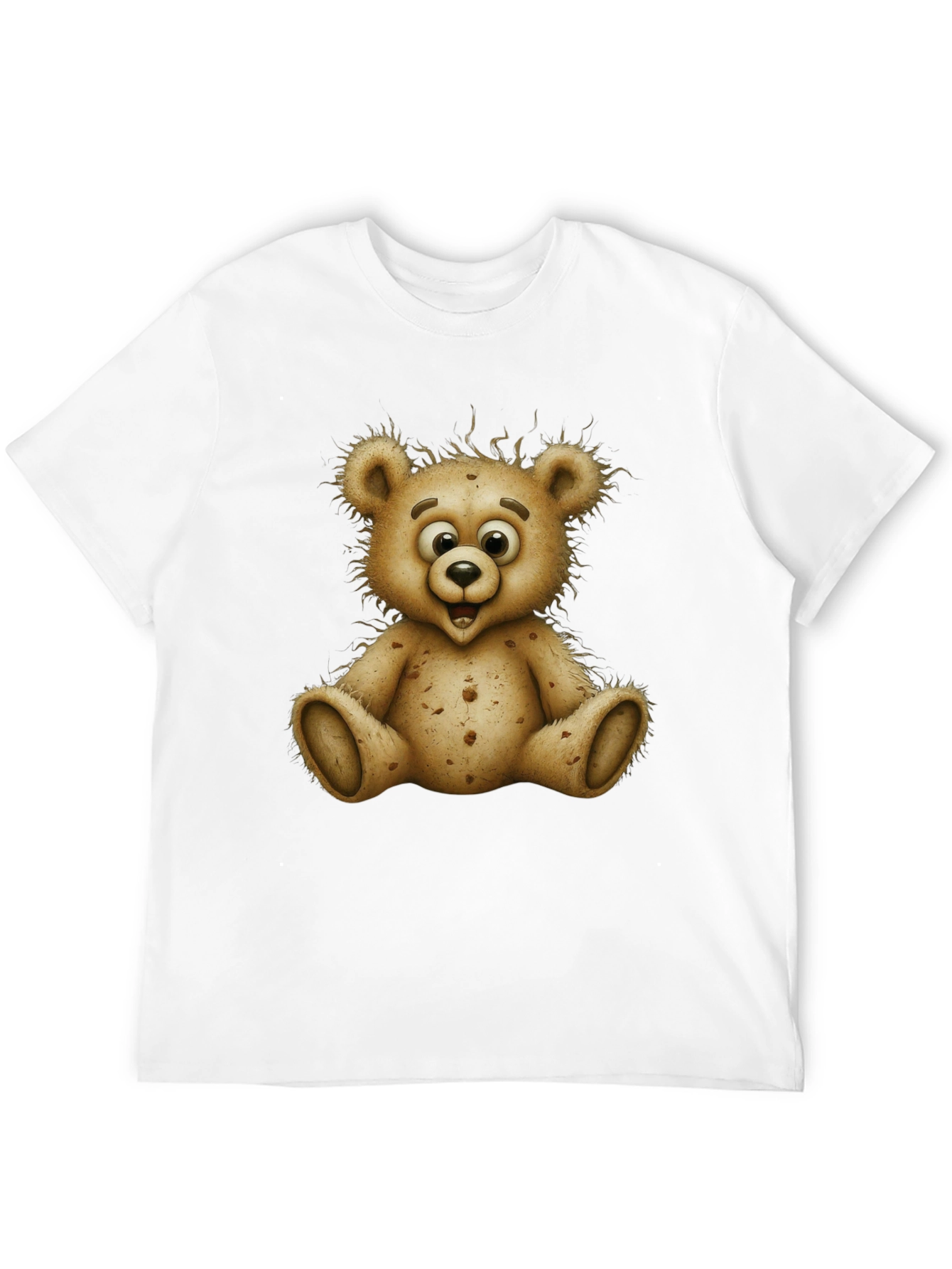 Cute Cartoon Bear Graphic Black T-Shirt