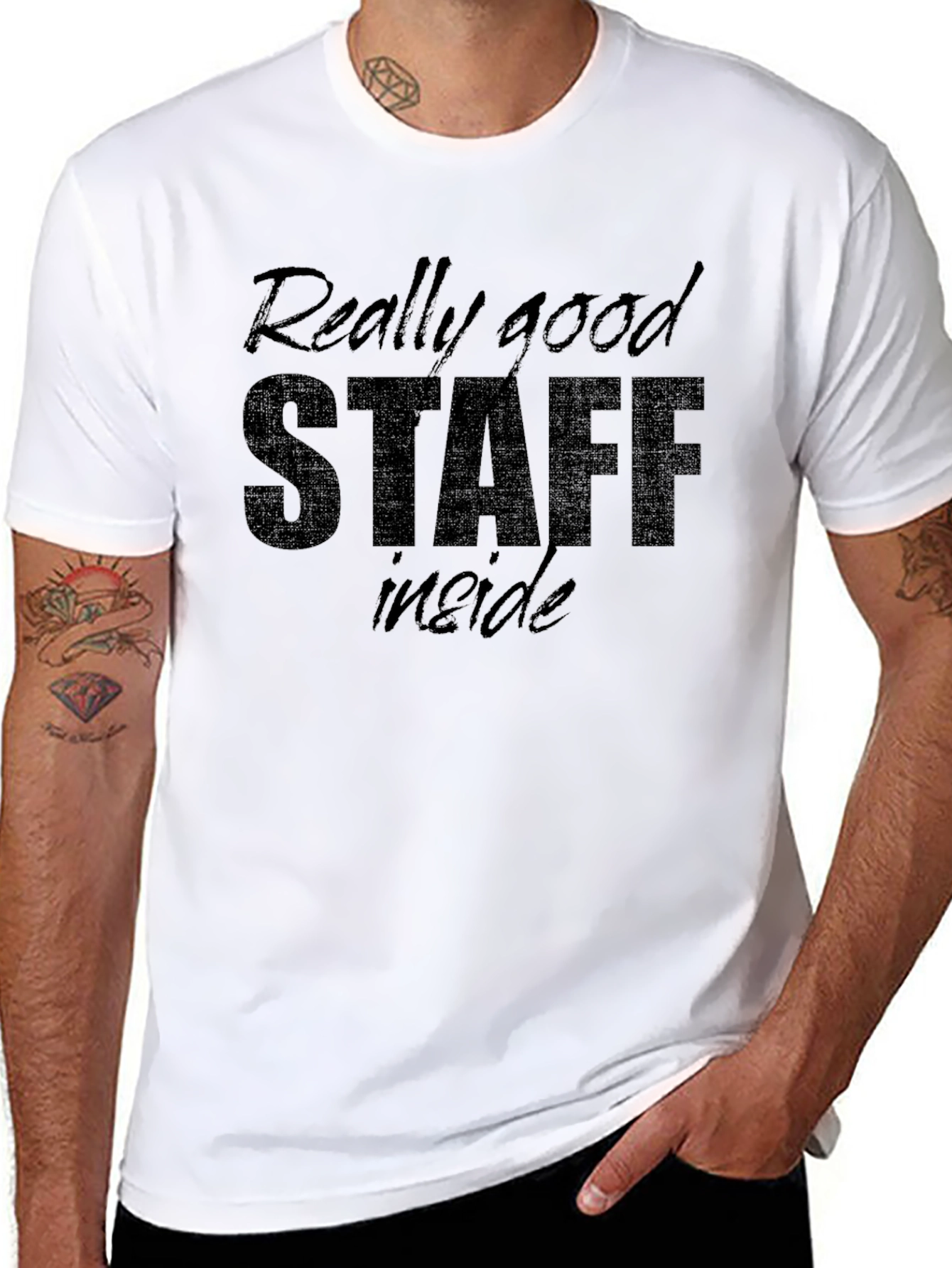 Really Good Staff Inside Black T-Shirt