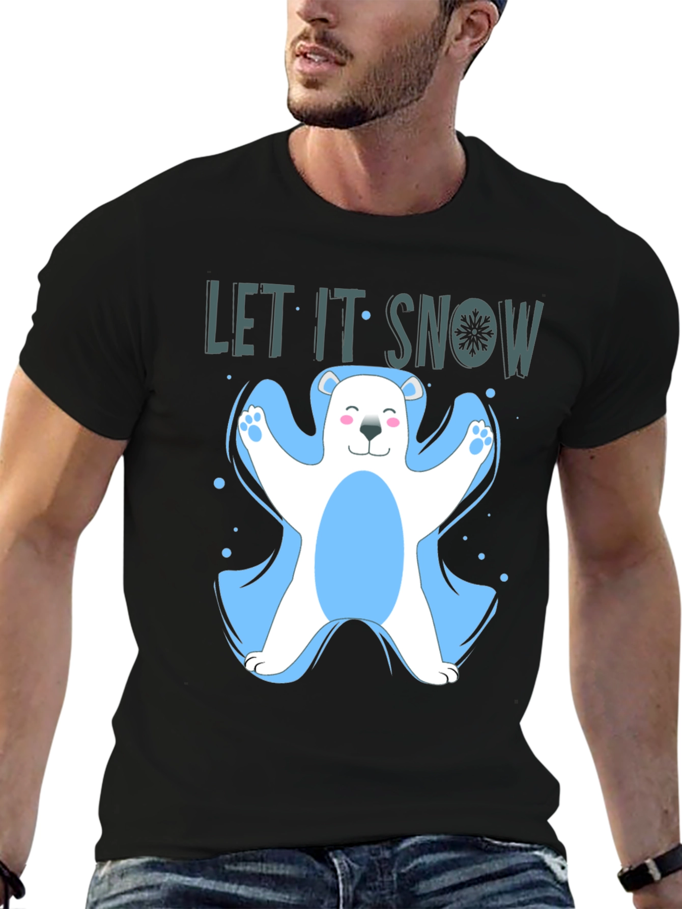 Let It Snow Polar Bear Graphic T-Shirt