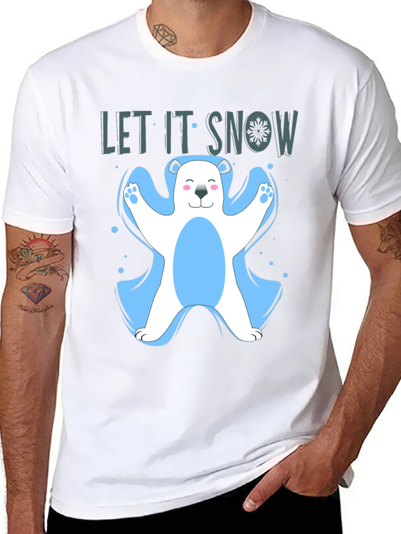 Let It Snow Polar Bear Graphic T-Shirt