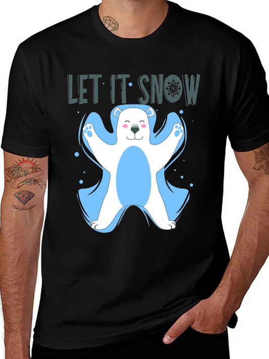 Let It Snow Polar Bear Graphic T-Shirt
