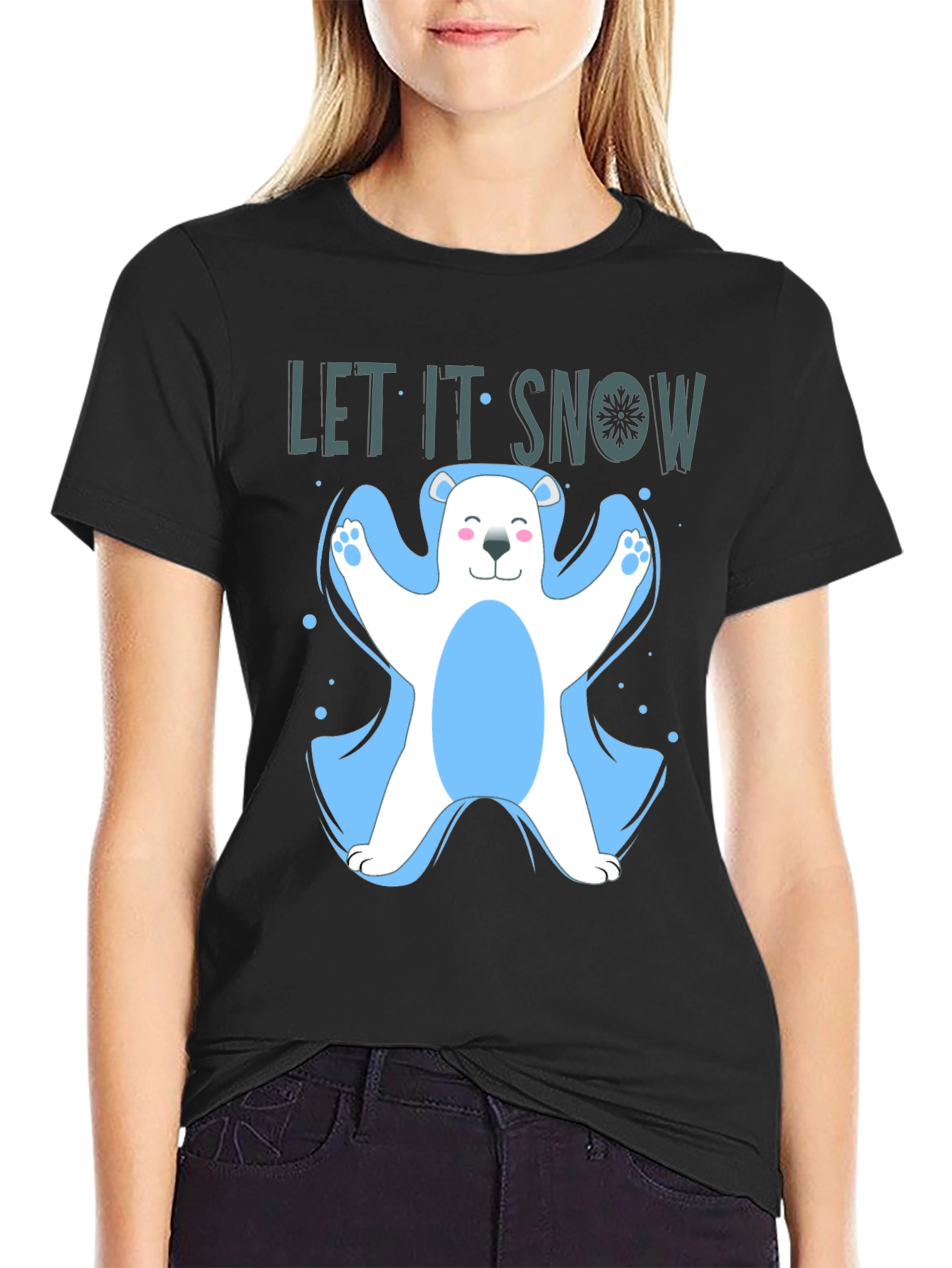 Let It Snow Polar Bear Graphic T-Shirt