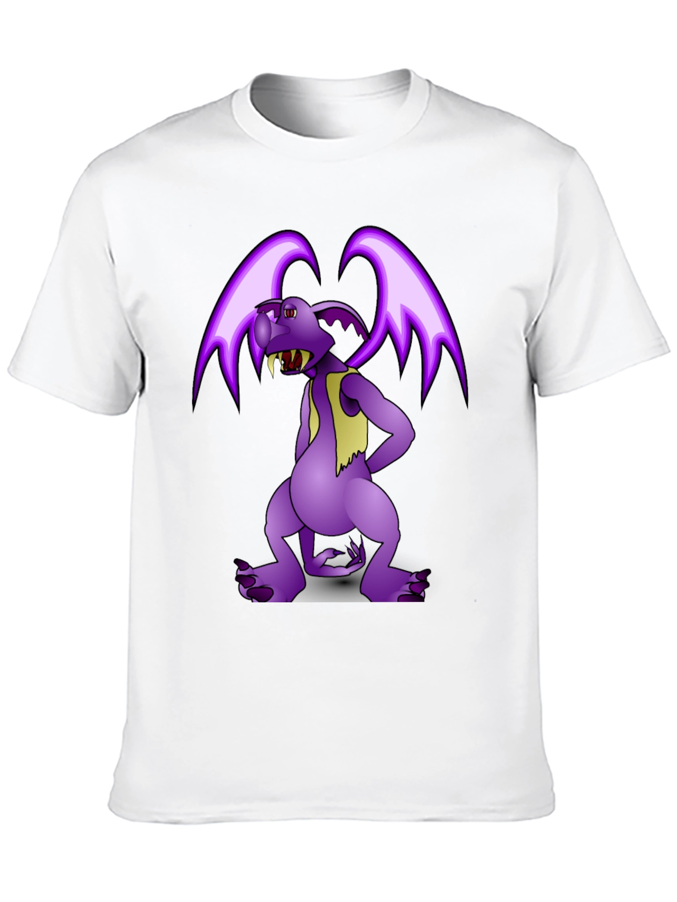 Cartoon Gargoyle Graphic Tee - Black