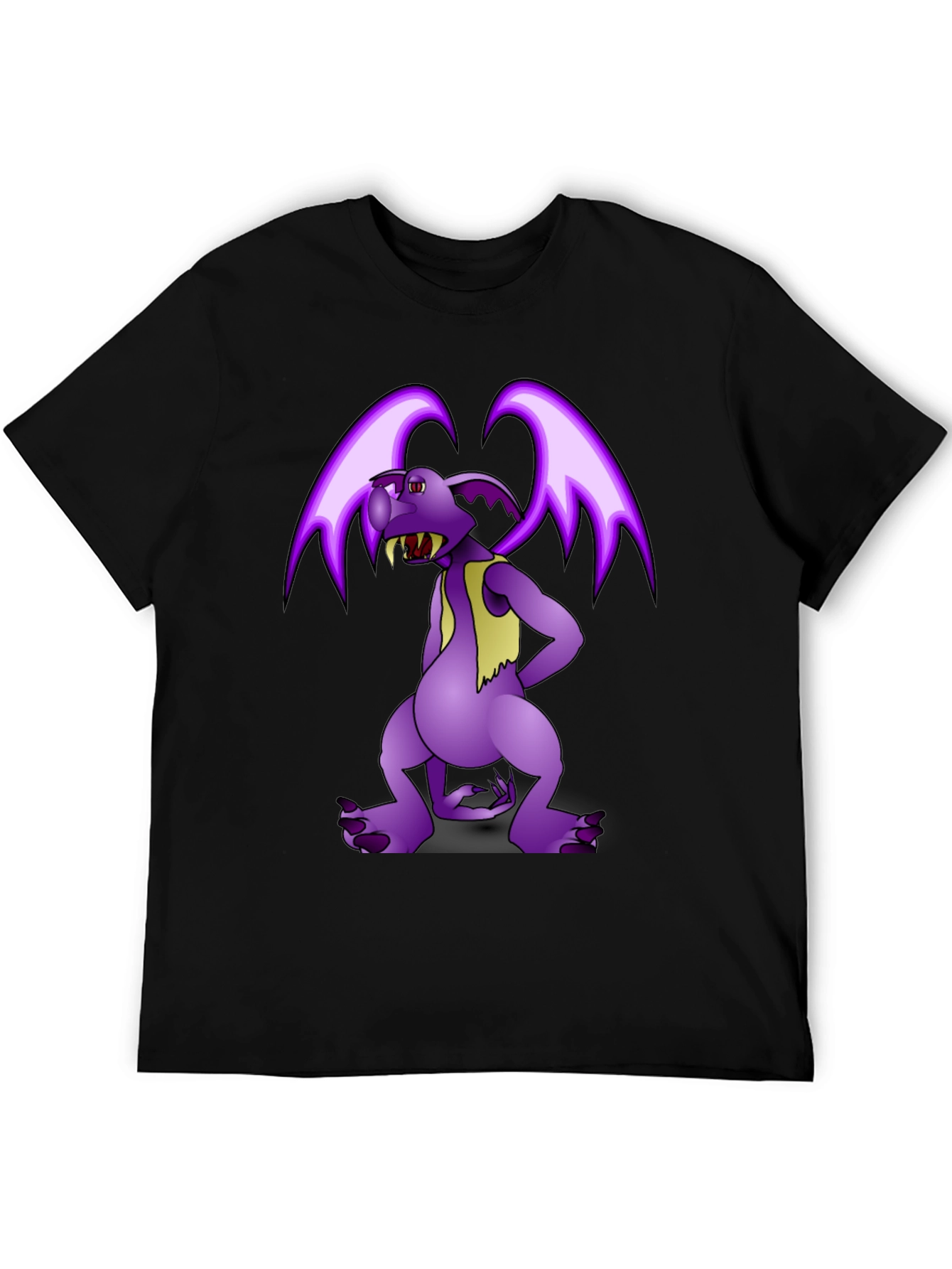 Cartoon Gargoyle Graphic Tee - Black