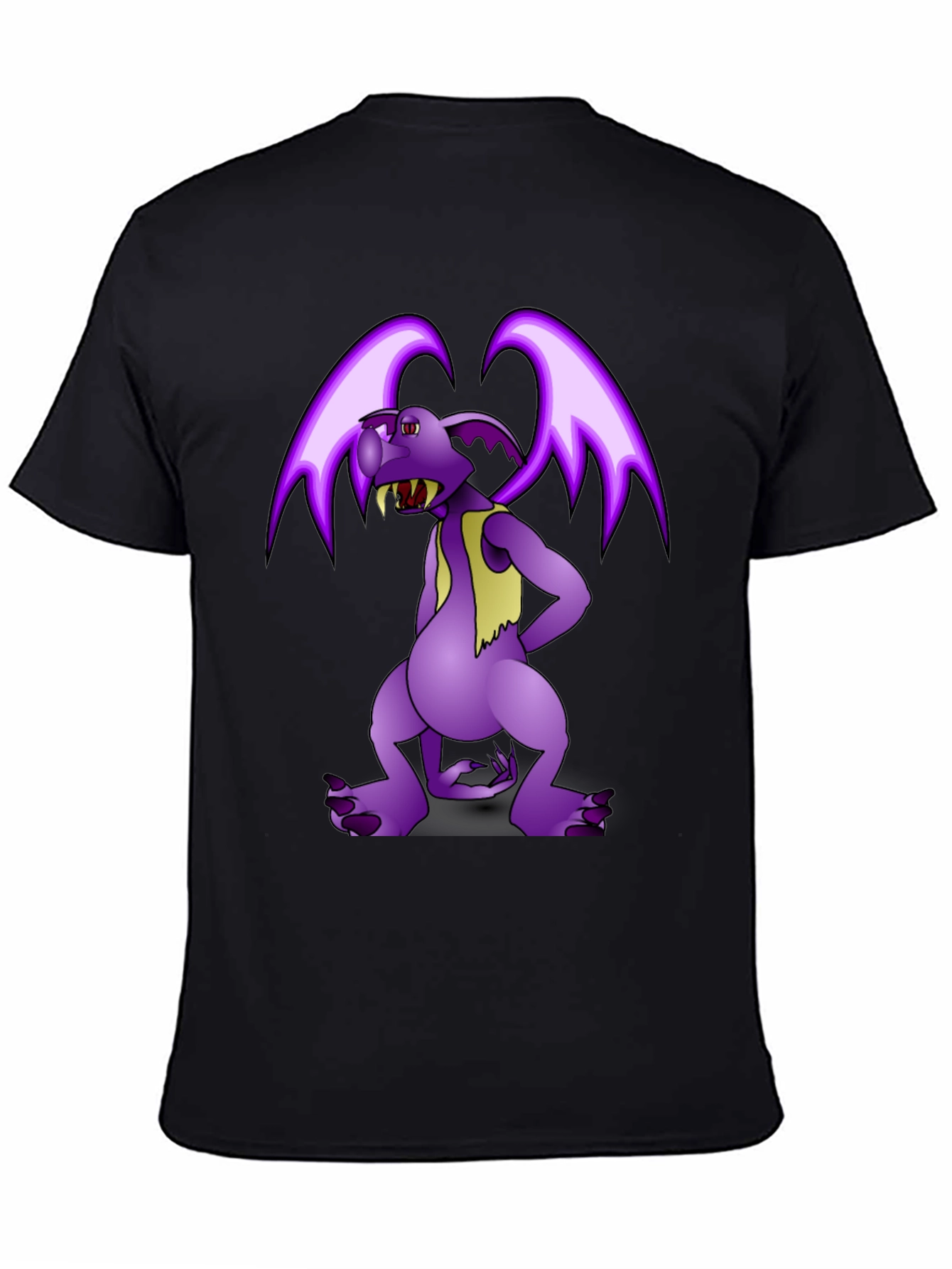 Cartoon Gargoyle Graphic Tee - Black
