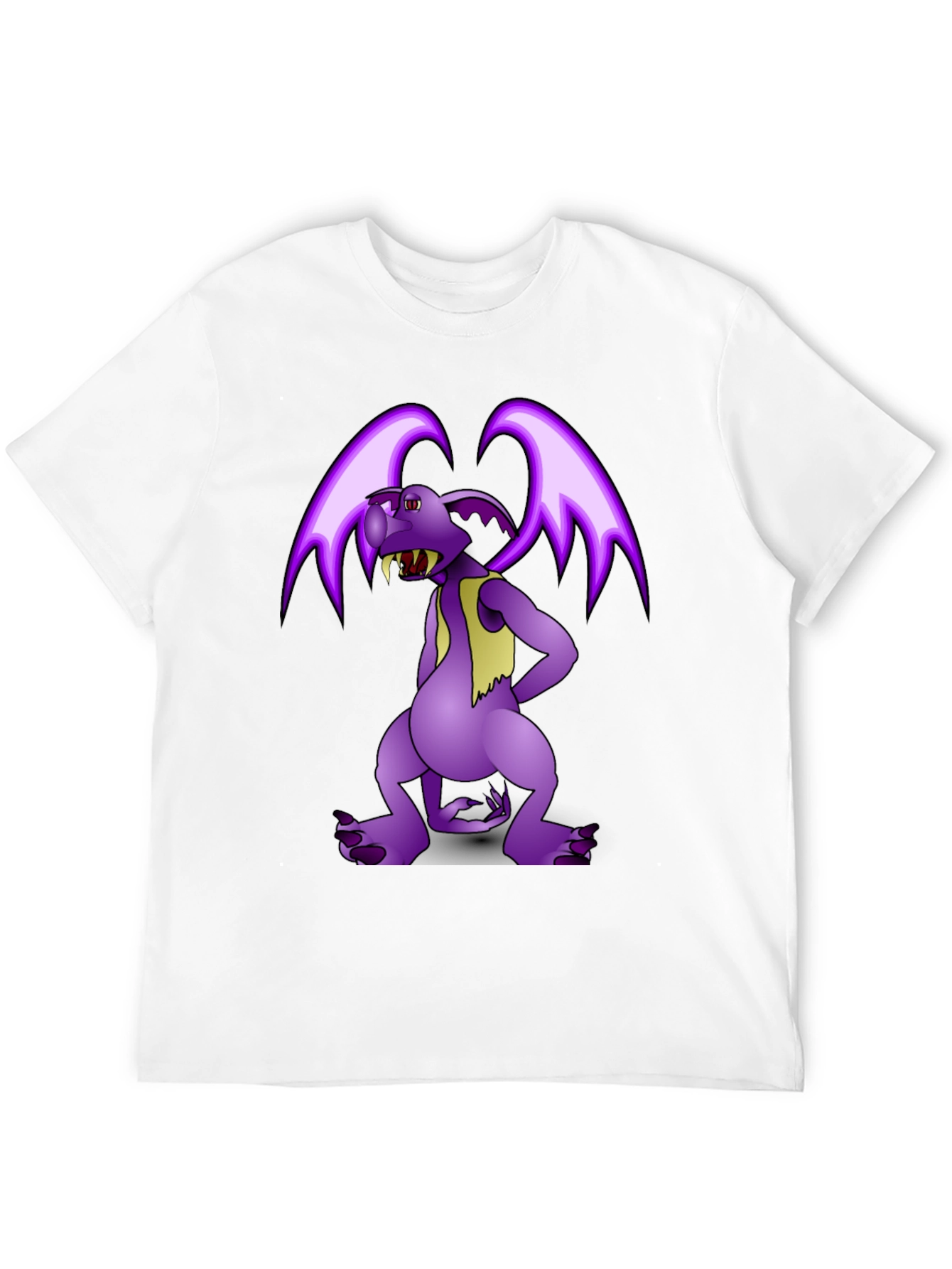 Cartoon Gargoyle Graphic Tee - Black