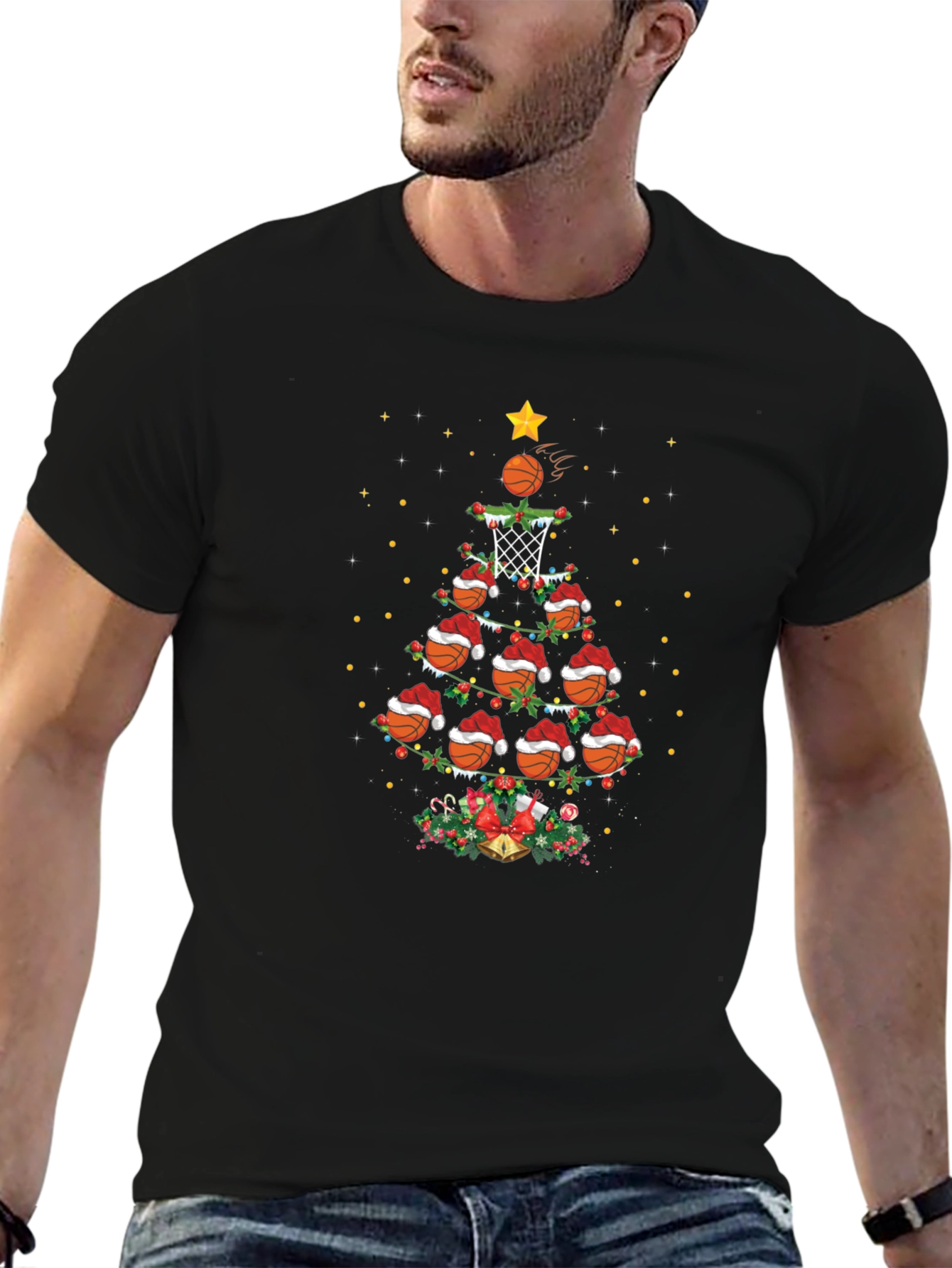 Basketball Christmas Tree T-Shirt