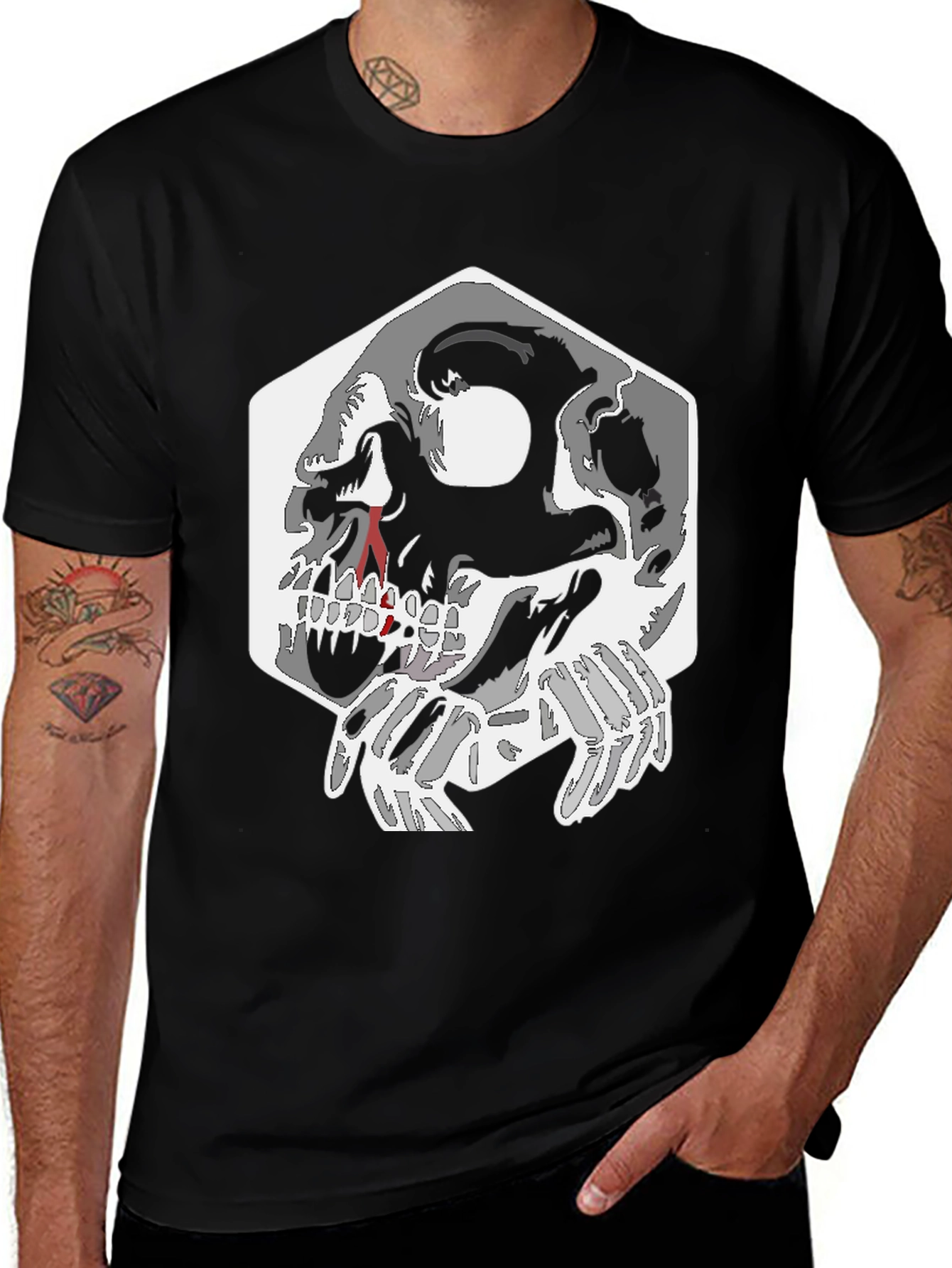 Skull Graphic Tee - Black