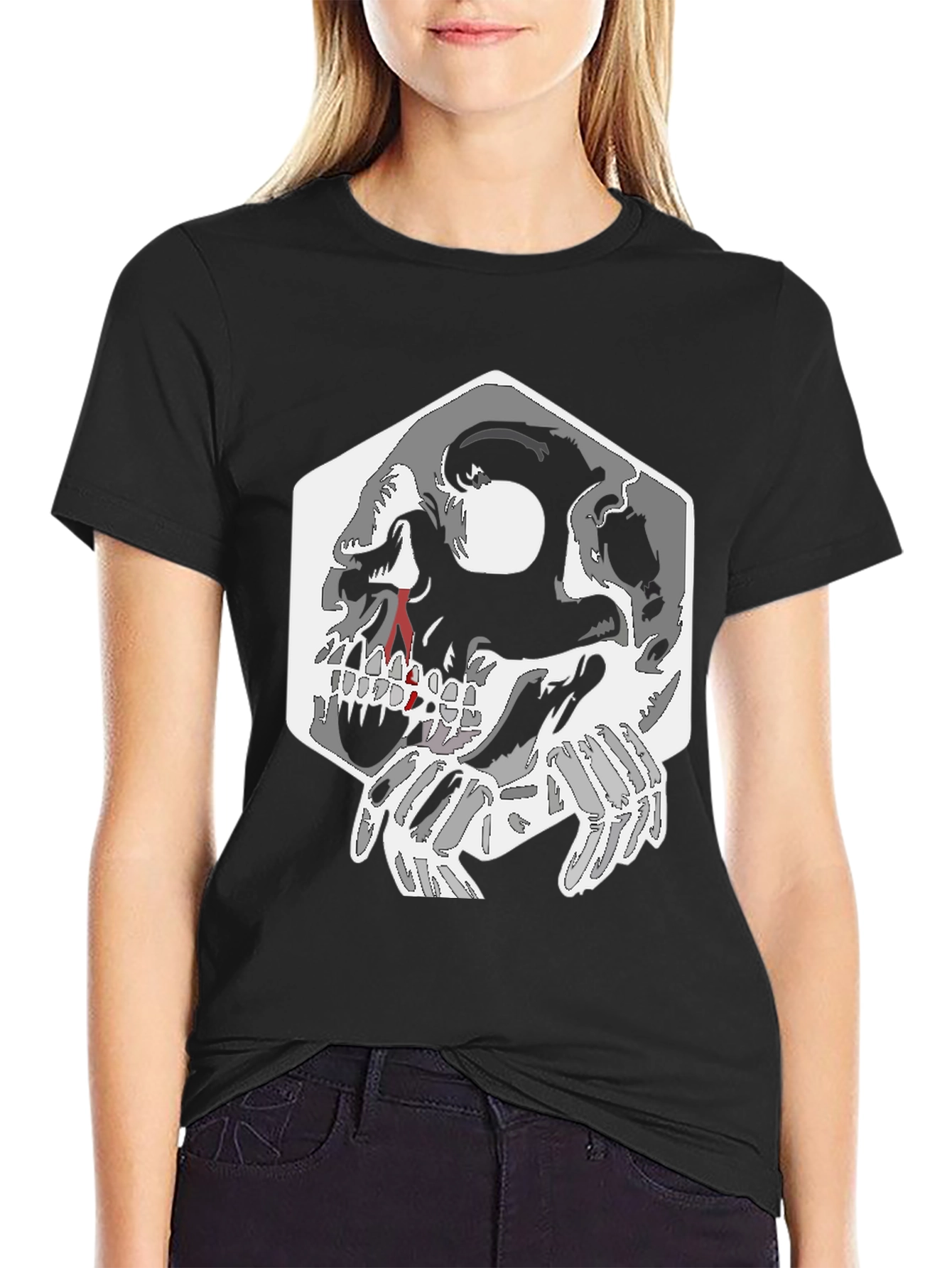 Skull Graphic Tee - Black