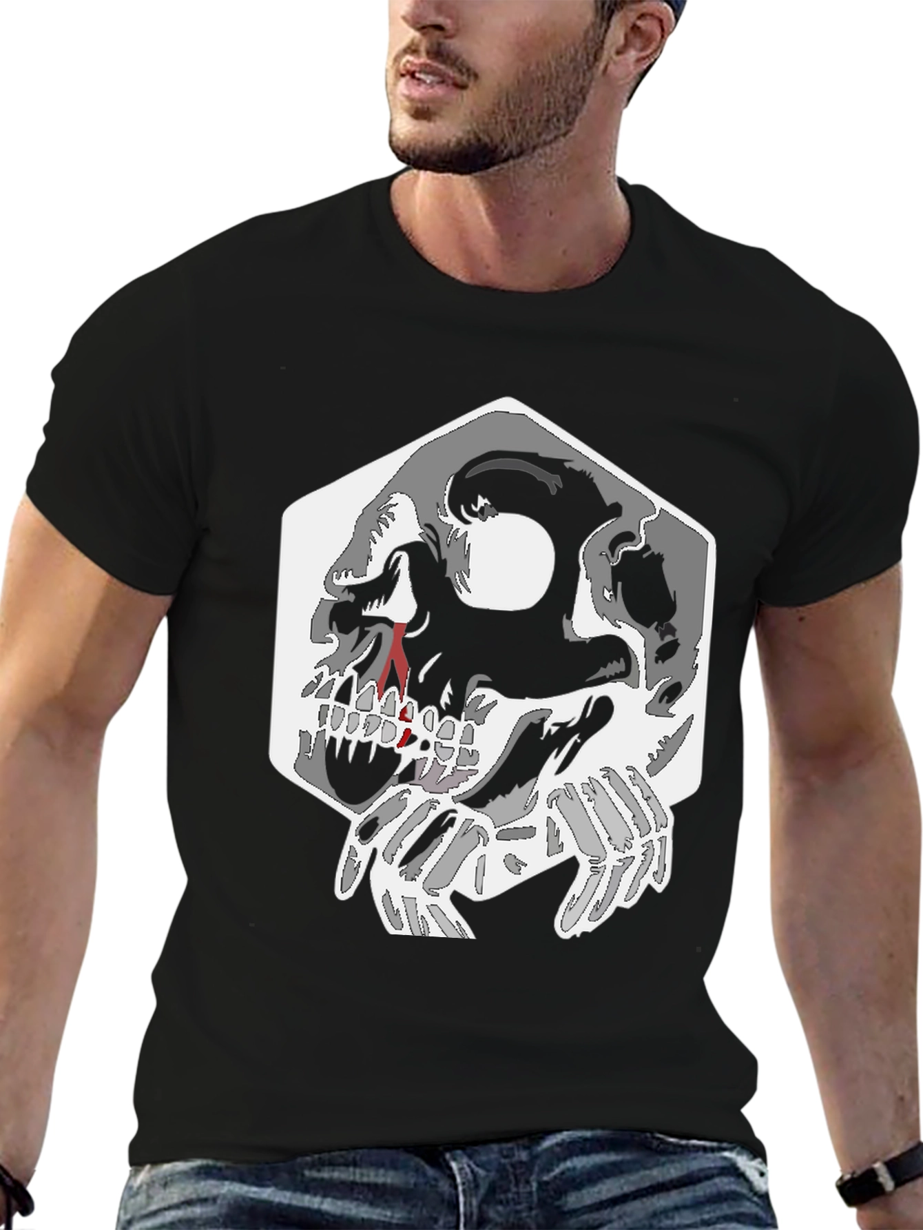 Skull Graphic Tee - Black
