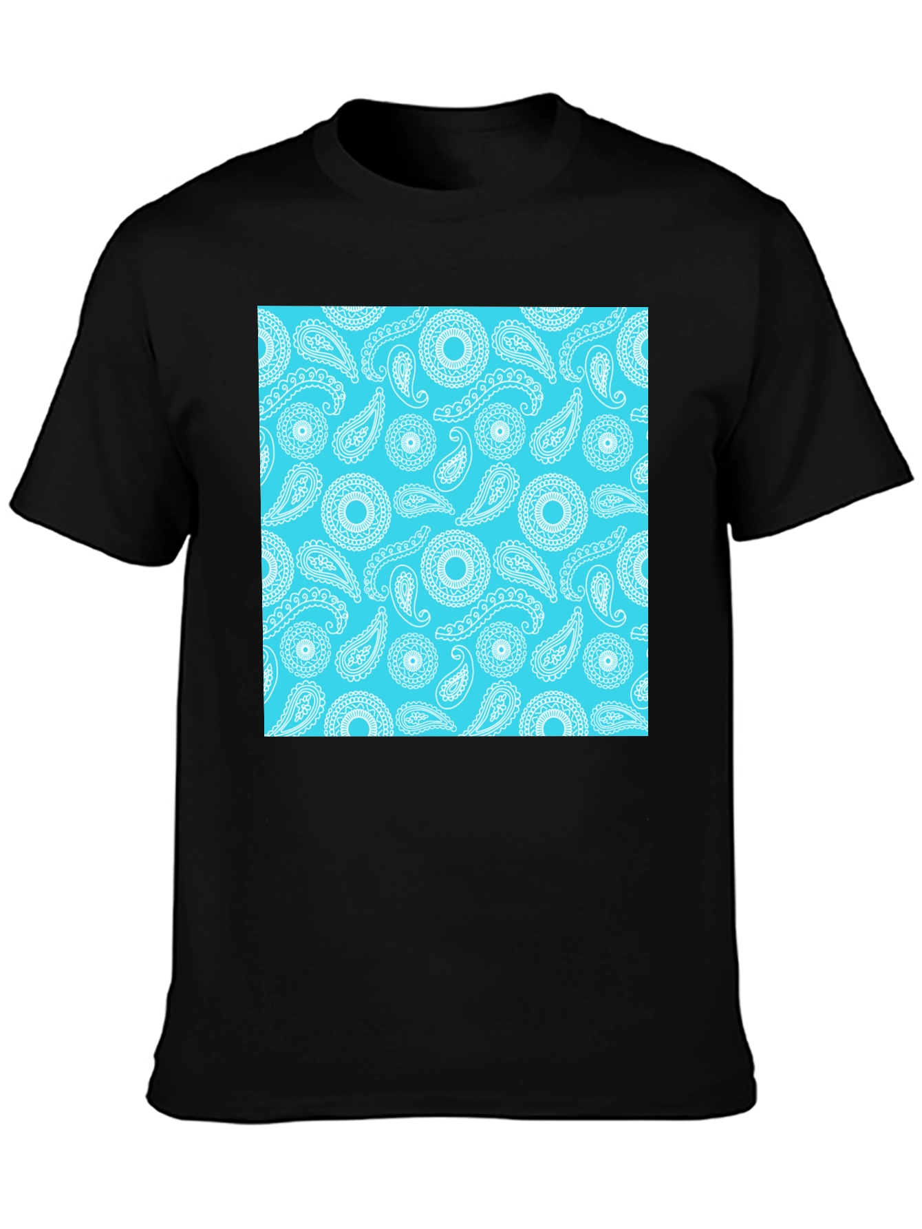 Paisley Pattern Tee - Stylish Black T-Shirt