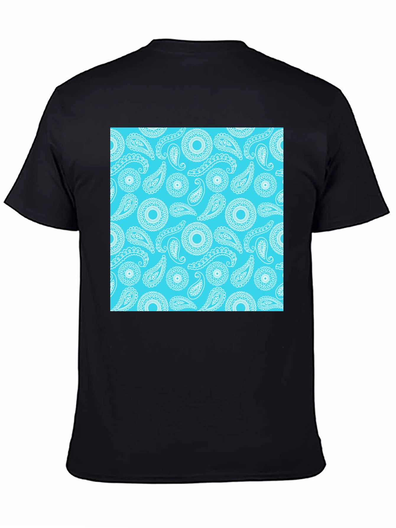 Paisley Pattern Tee - Stylish Black T-Shirt