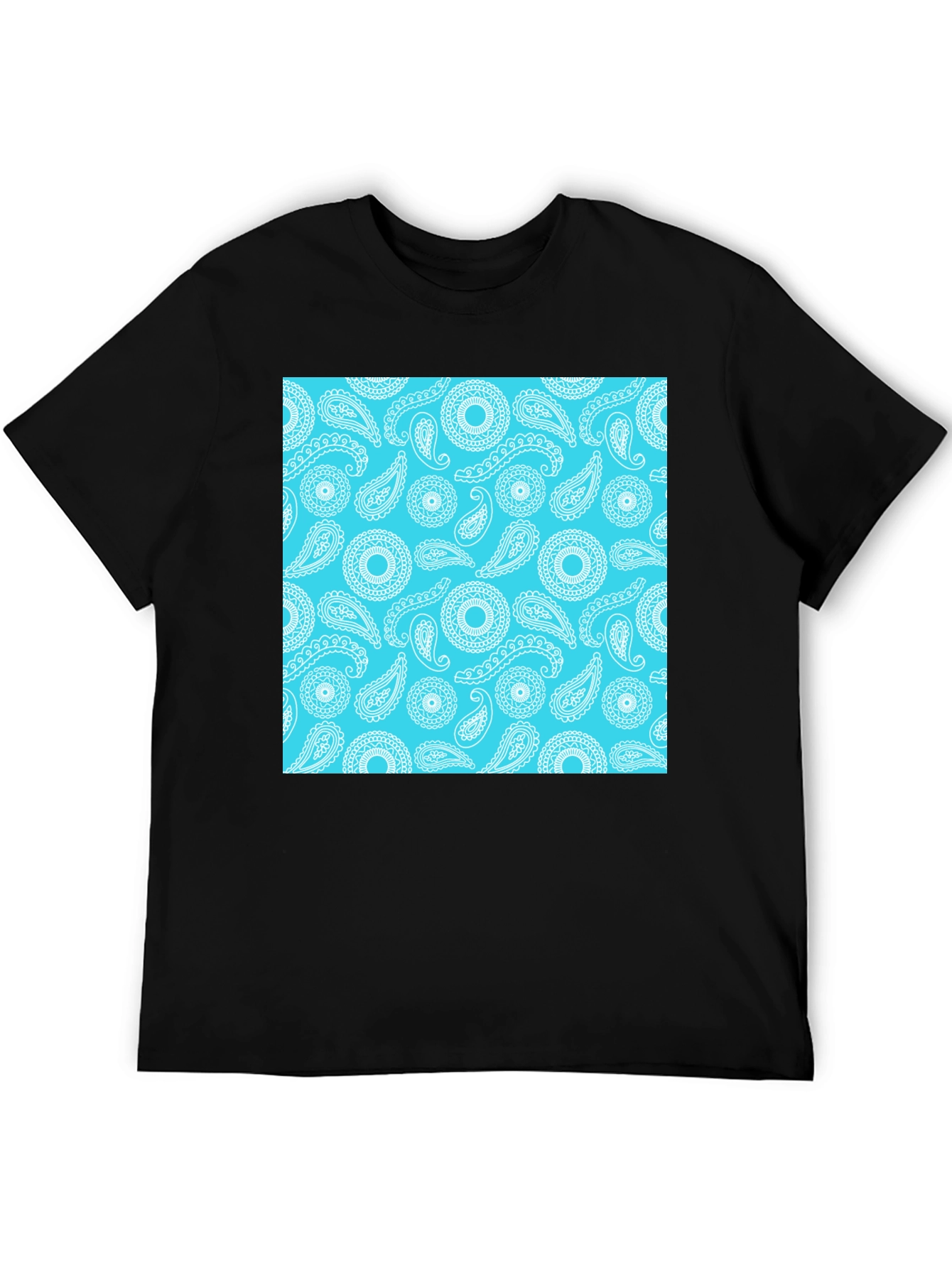 Paisley Pattern Tee - Stylish Black T-Shirt