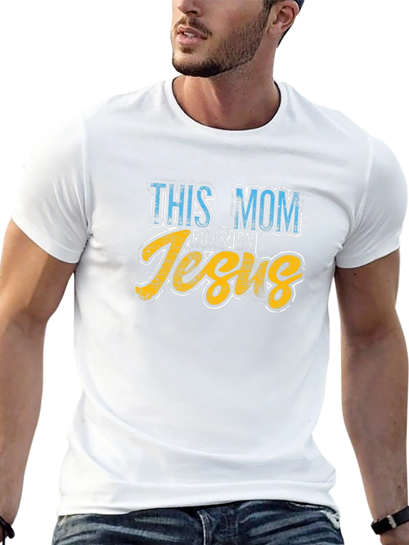 This Mom Runs on Jesus Graphic T-Shirt