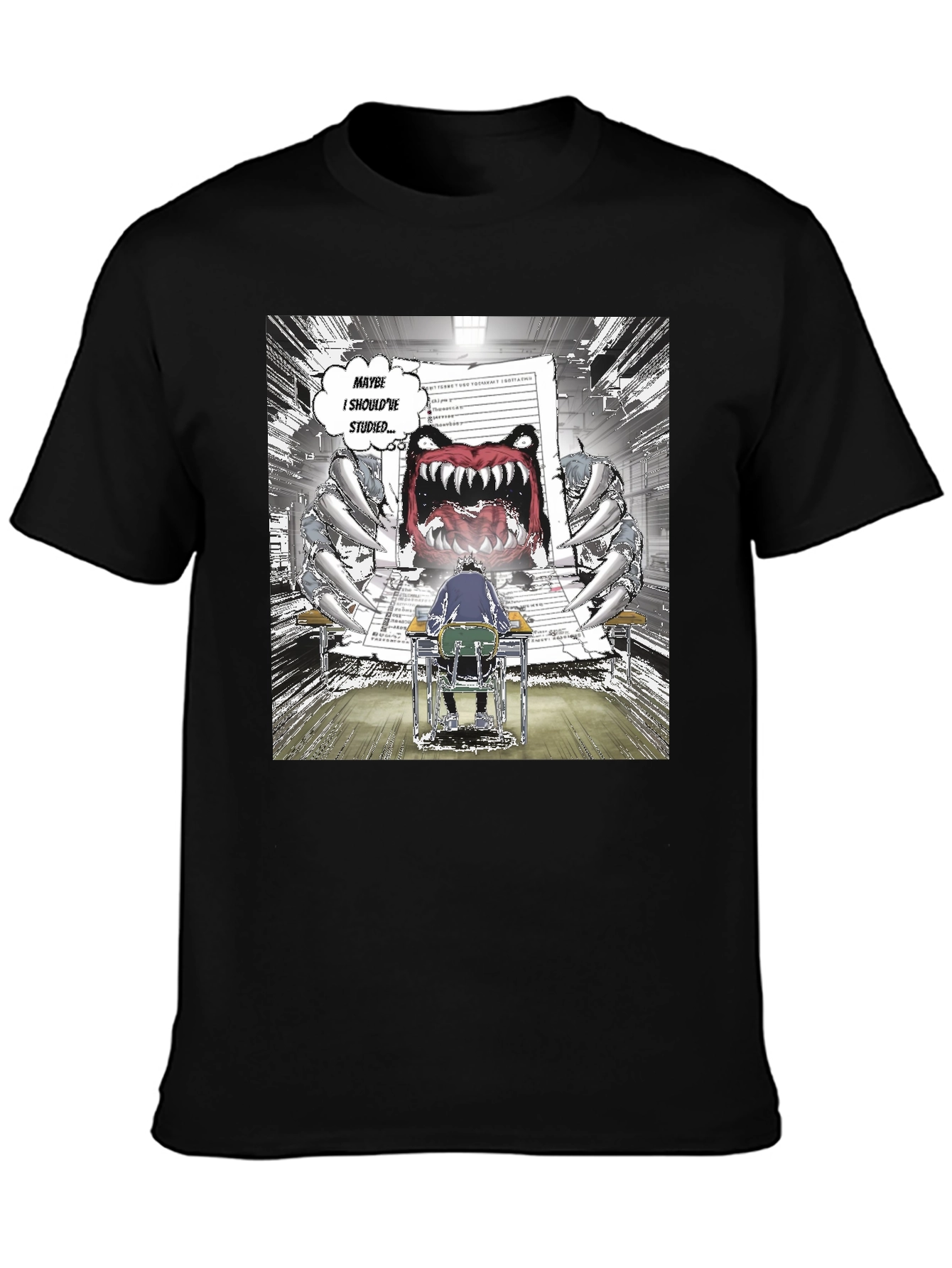 Study Monster Graphic Tee - Black Cotton T-Shirt
