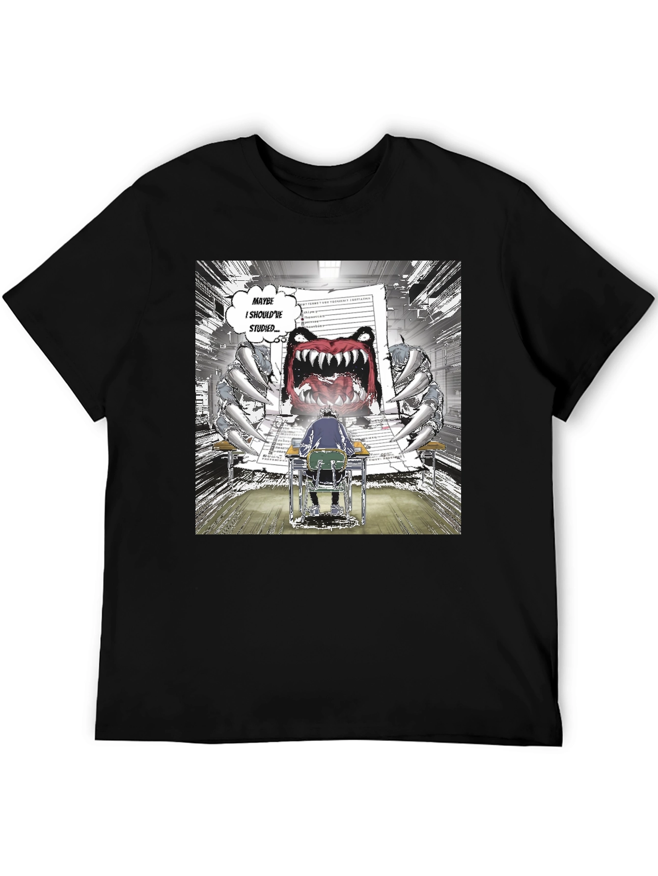 Study Monster Graphic Tee - Black Cotton T-Shirt