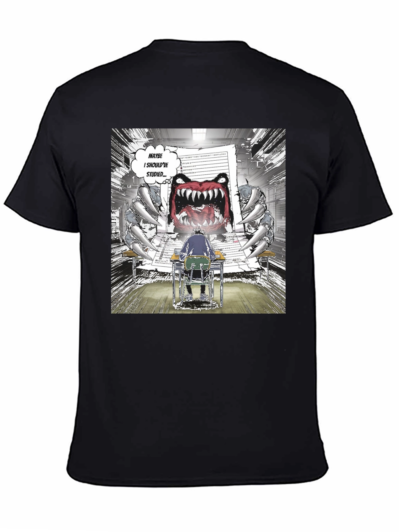 Study Monster Graphic Tee - Black Cotton T-Shirt