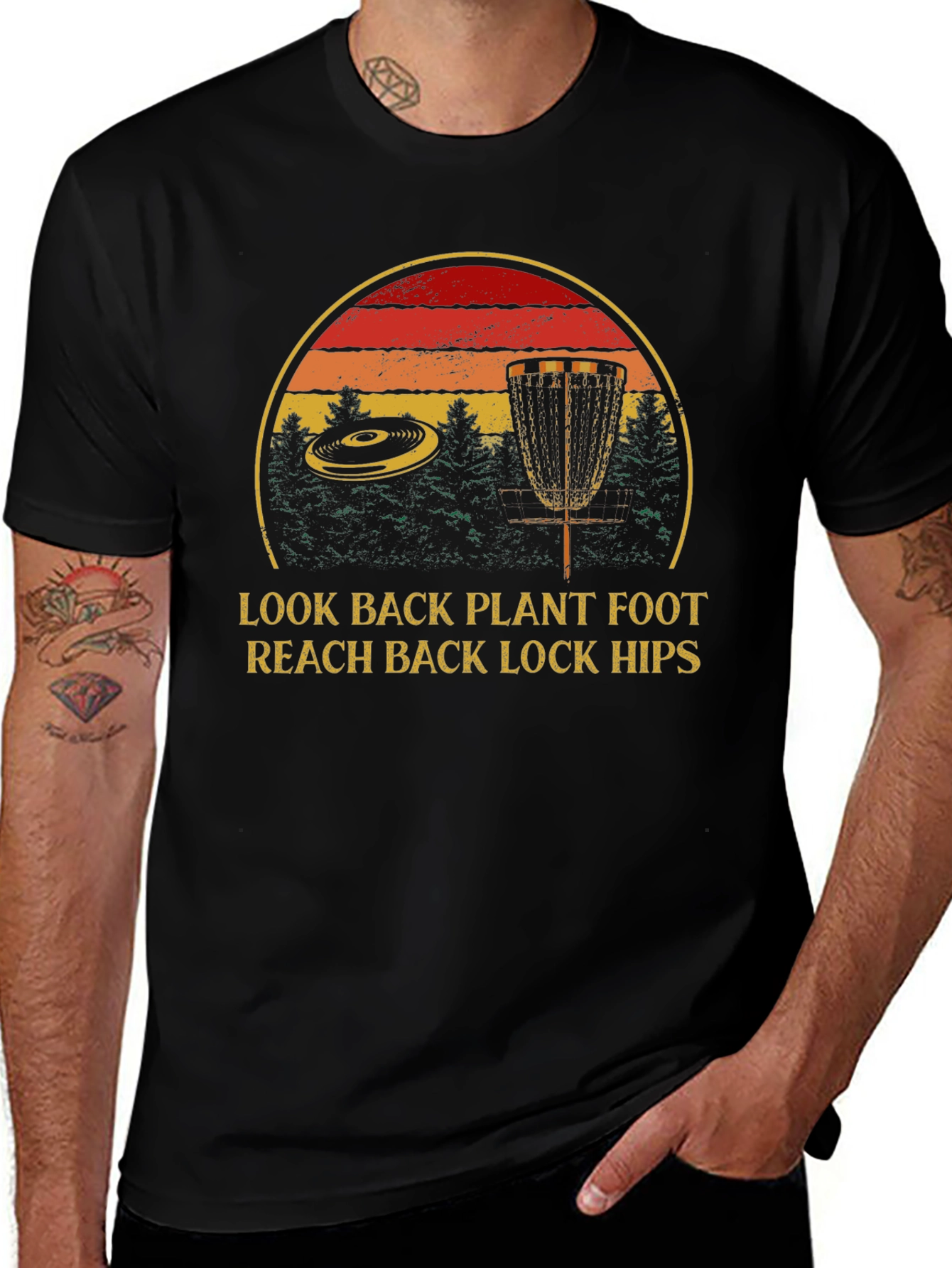 Disc Golf T-Shirt - Throw Back Plant Foot Tee