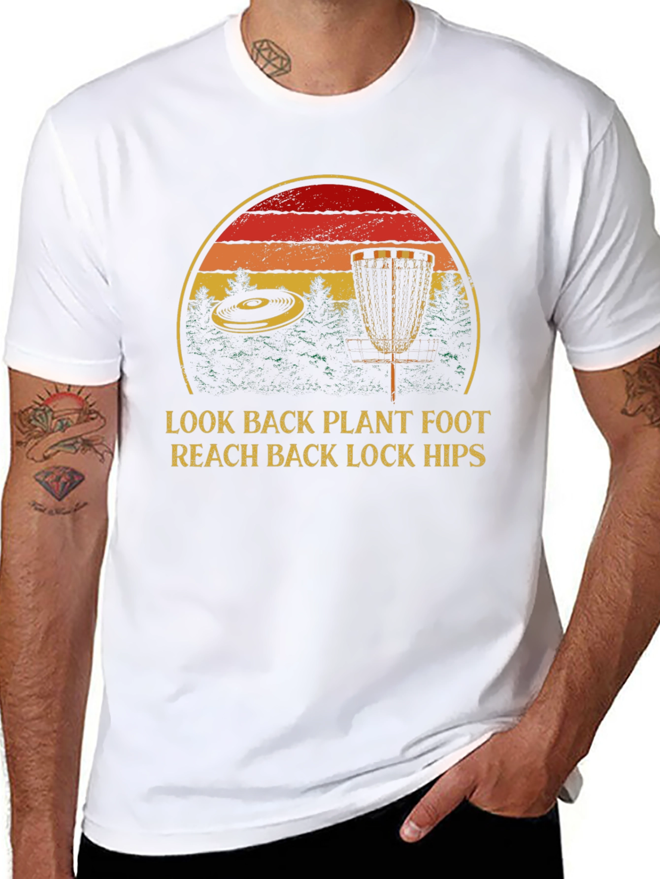 Disc Golf T-Shirt - Throw Back Plant Foot Tee