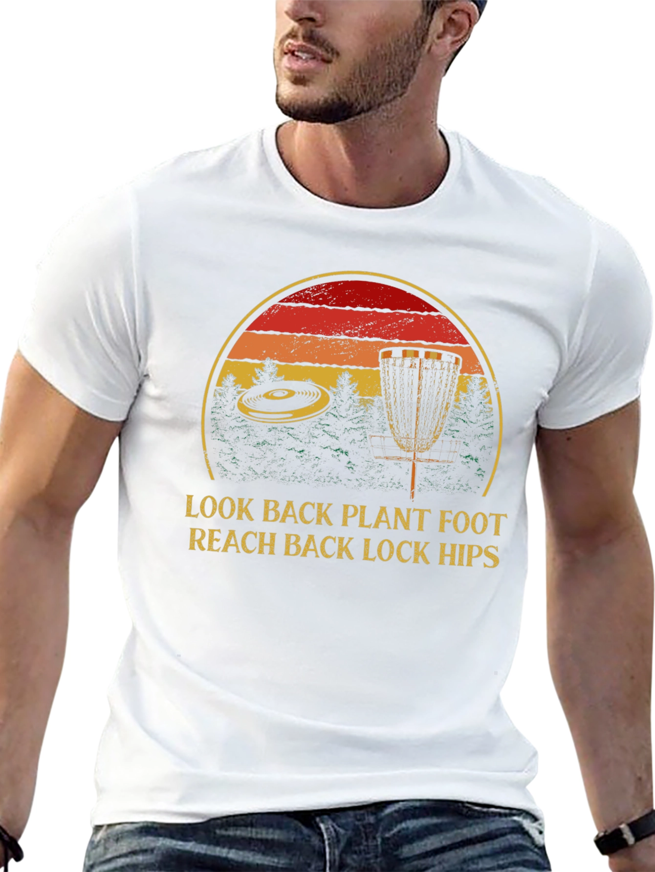 Disc Golf T-Shirt - Throw Back Plant Foot Tee