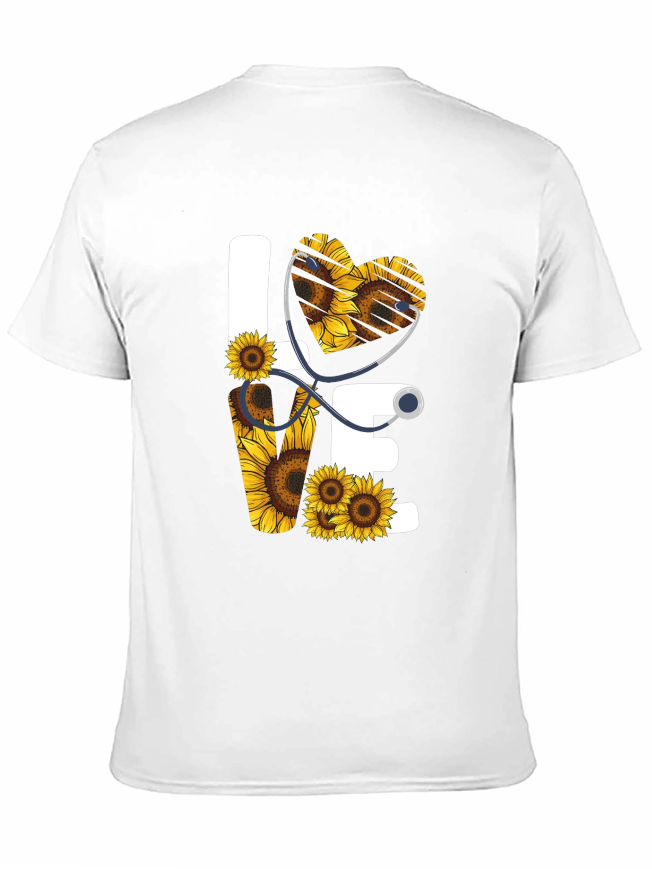Sunflower Heart Stethoscope Graphic Tee