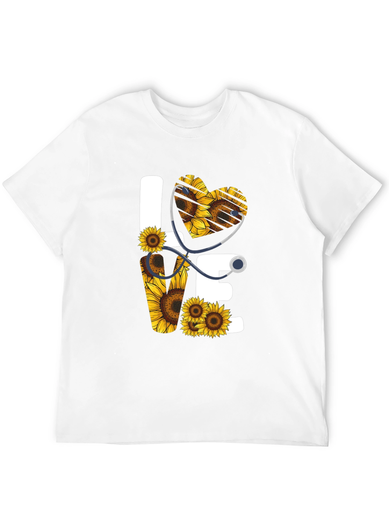 Sunflower Heart Stethoscope Graphic Tee