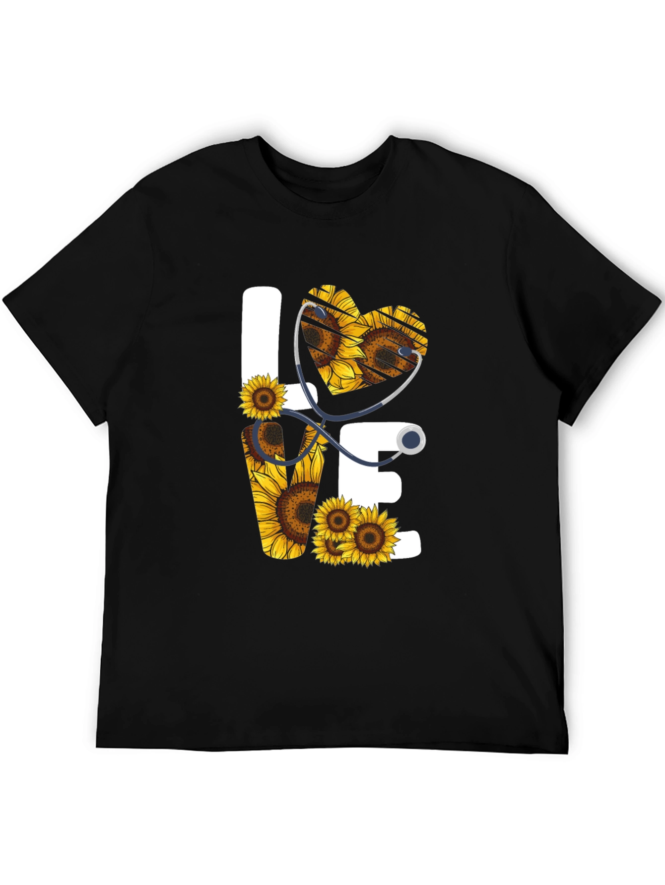 Sunflower Heart Stethoscope Graphic Tee