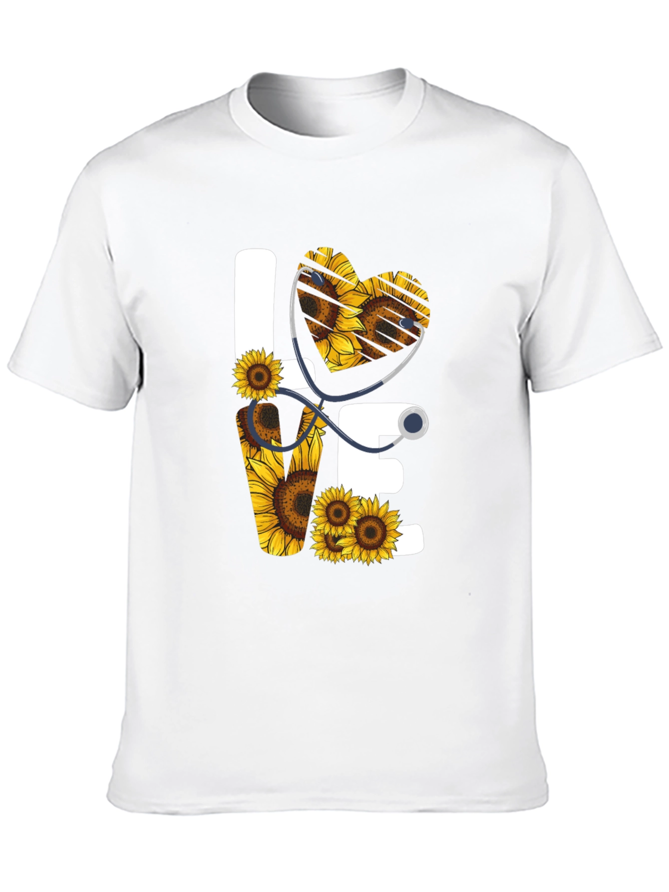 Sunflower Heart Stethoscope Graphic Tee