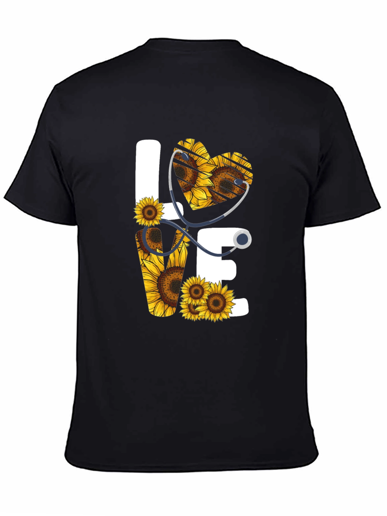 Sunflower Heart Stethoscope Graphic Tee