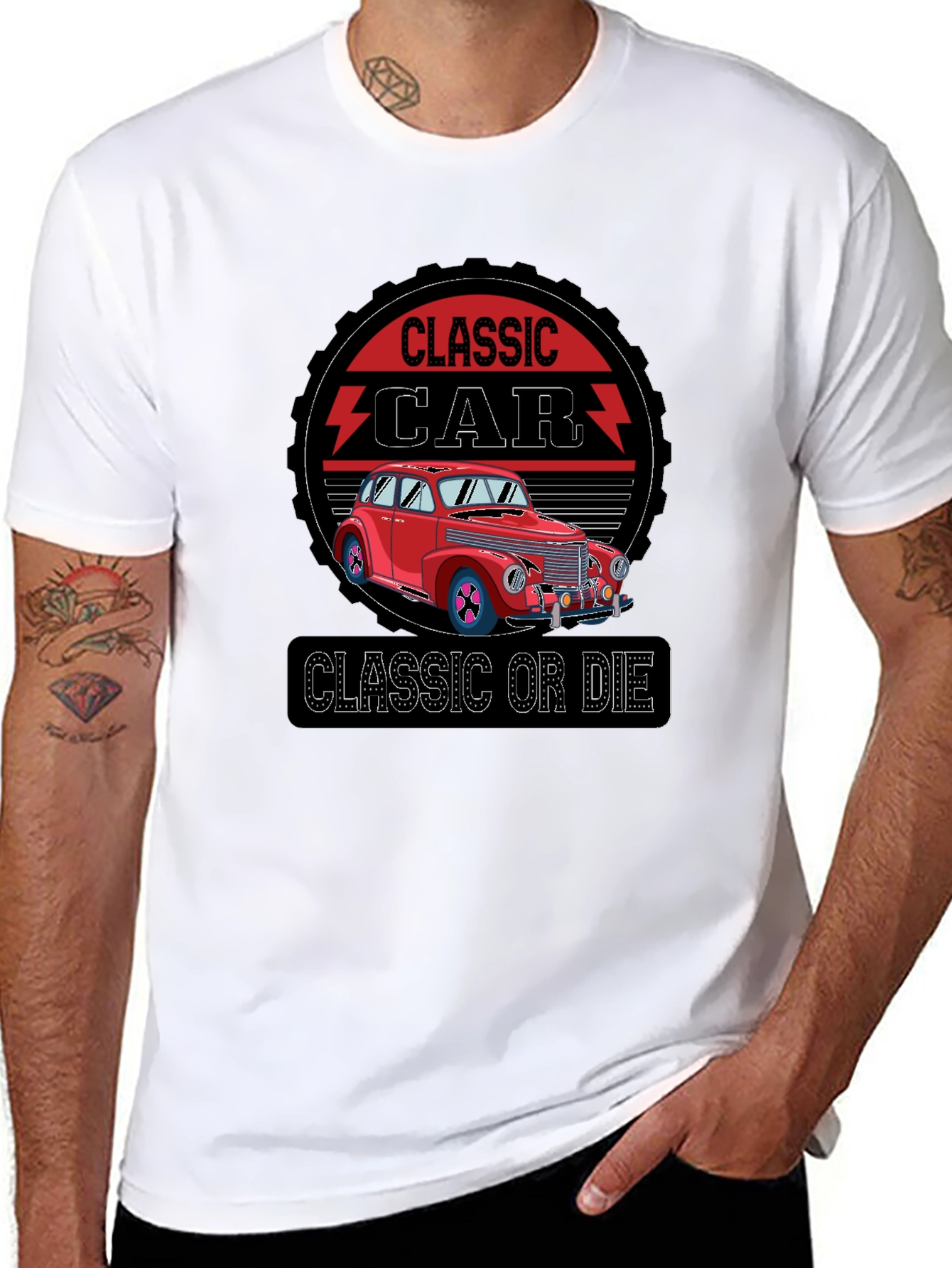 Classic Car Graphic T-Shirt - Retro Style