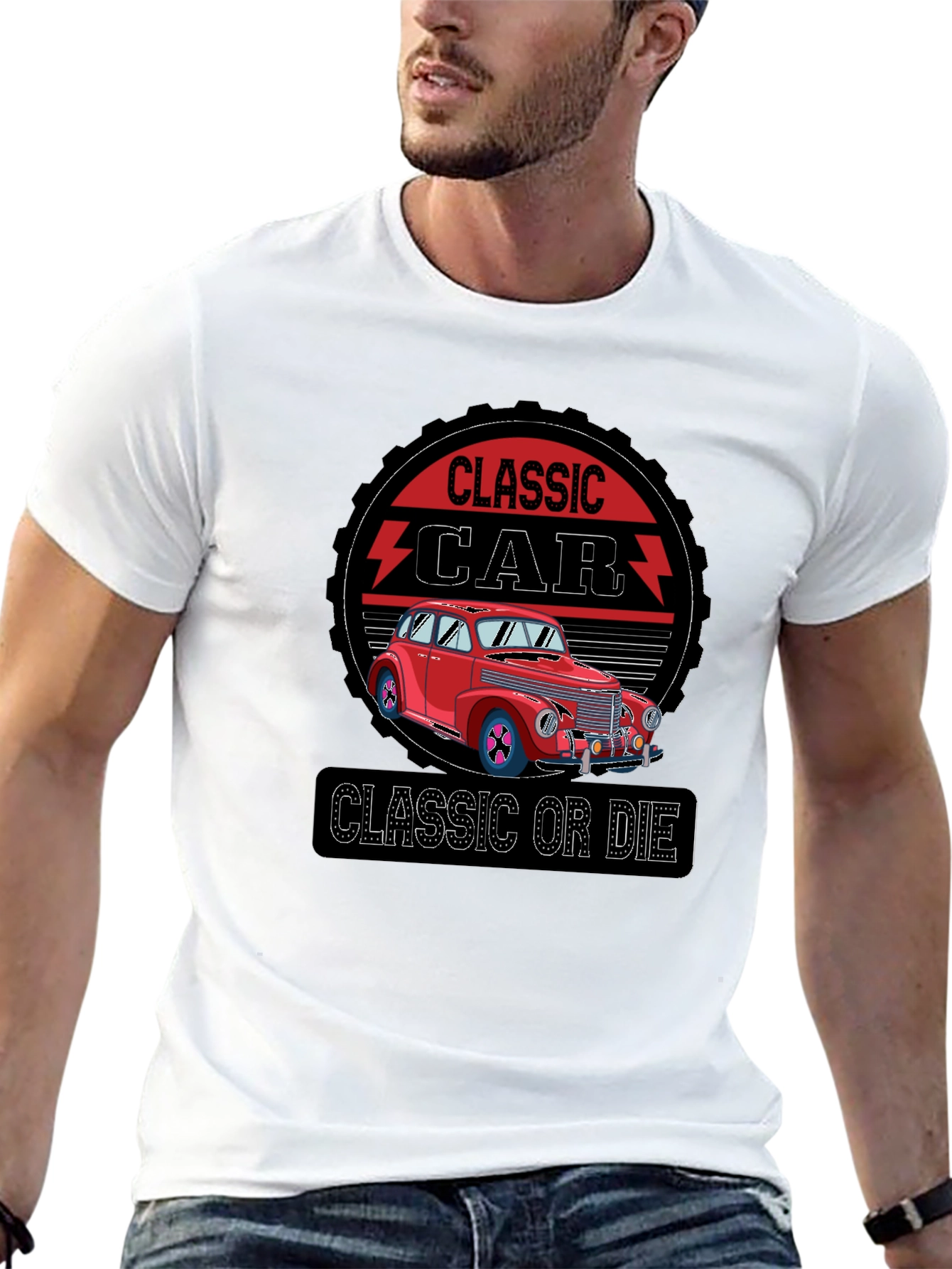 Classic Car Graphic T-Shirt - Retro Style