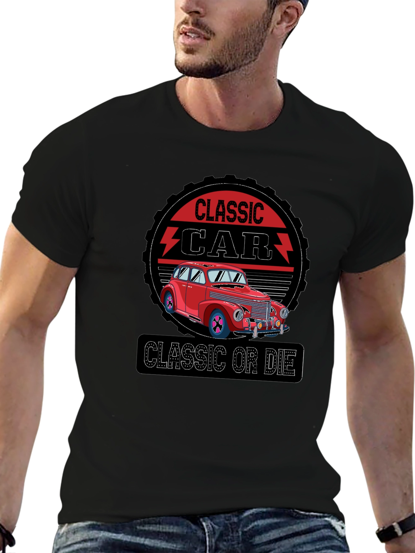 Classic Car Graphic T-Shirt - Retro Style